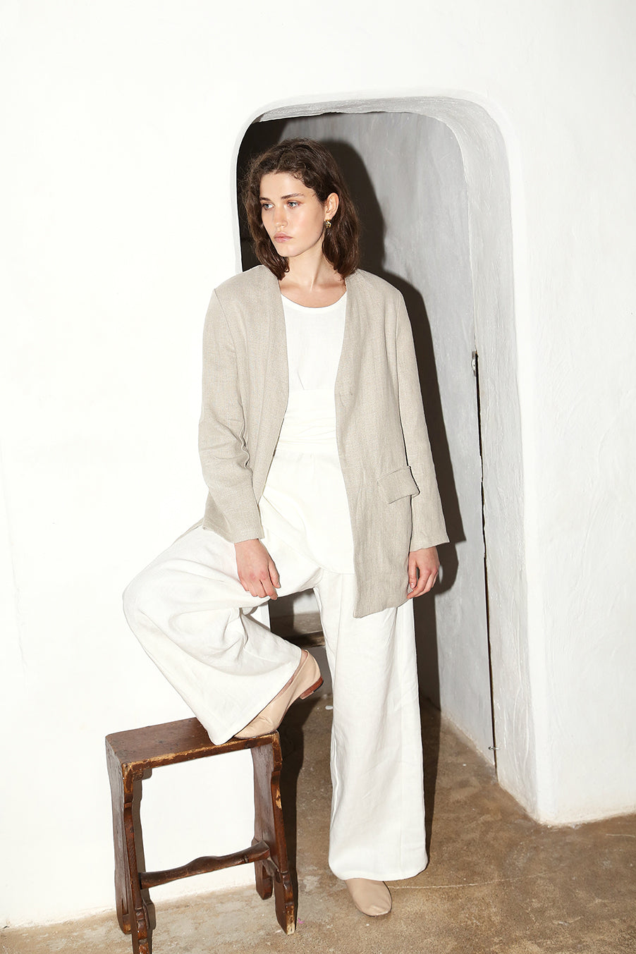 Datura Heavy Linen Sense Blazer - Piedra