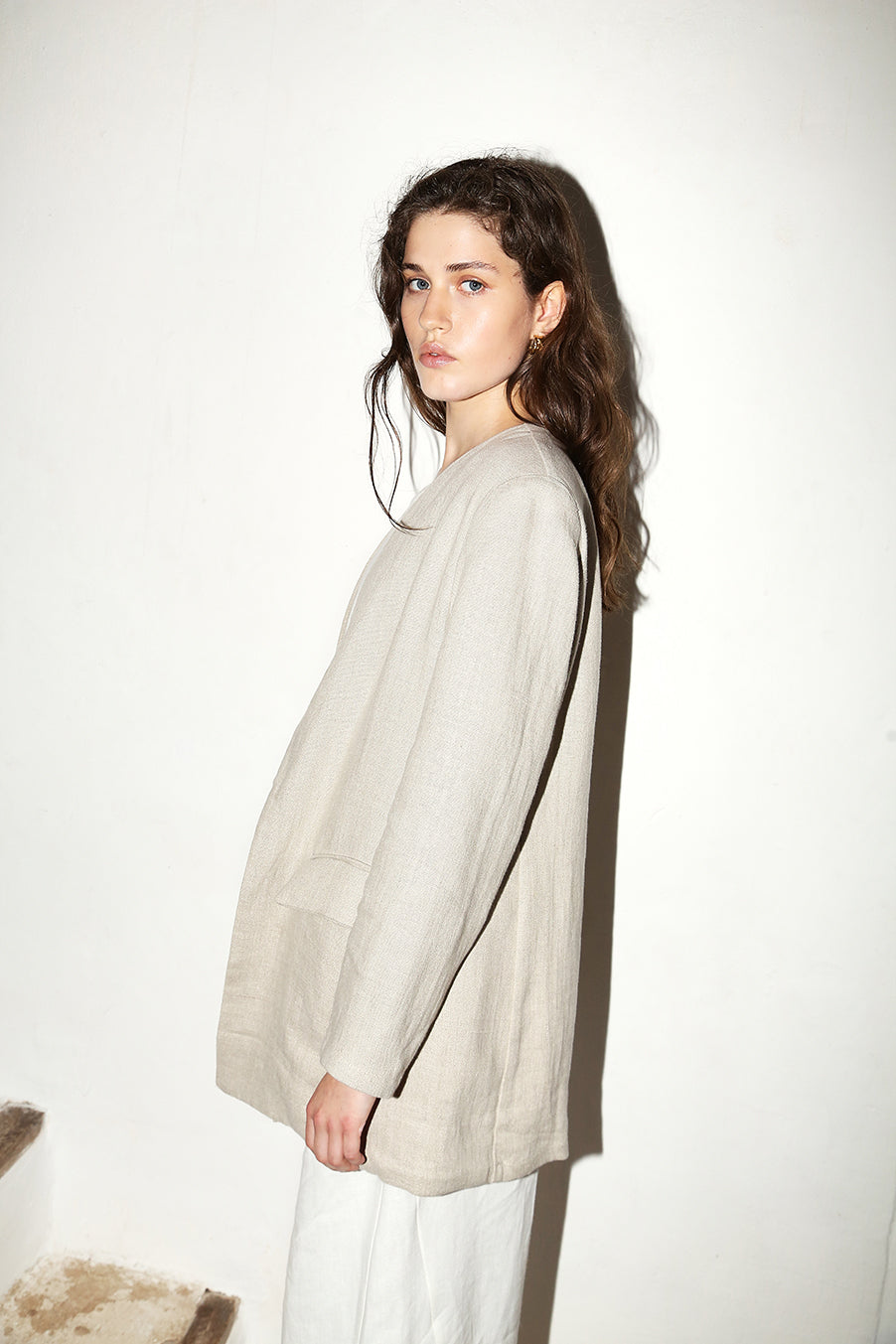 Datura Heavy Linen Sense Blazer - Piedra