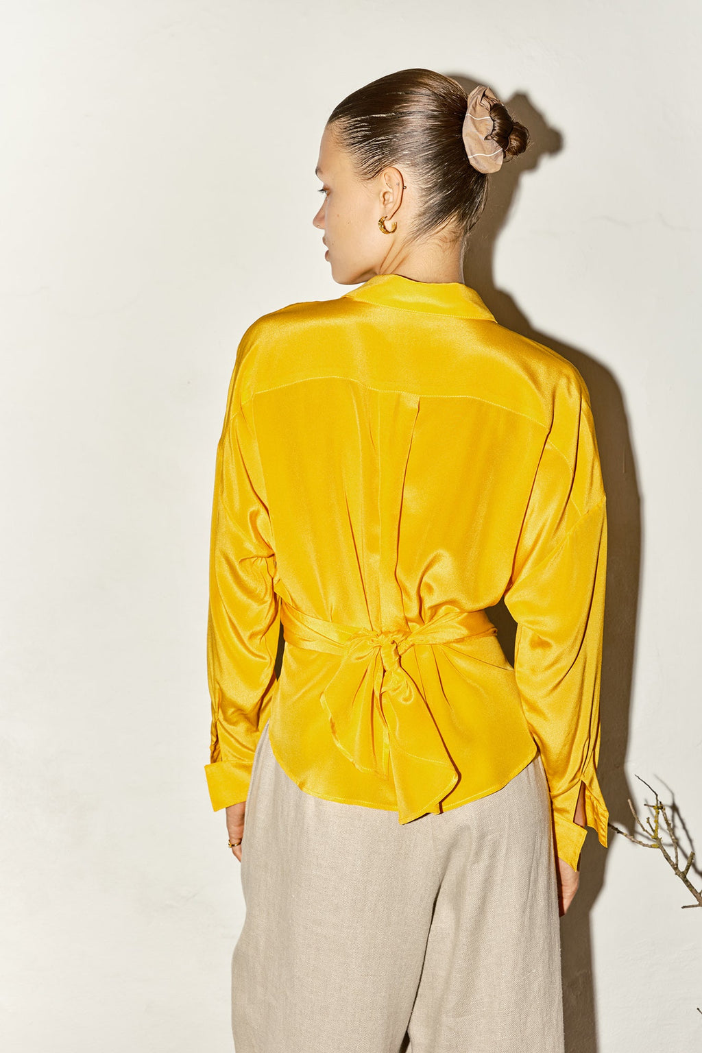 Datura Silk Lola Blouse - Citric Orange