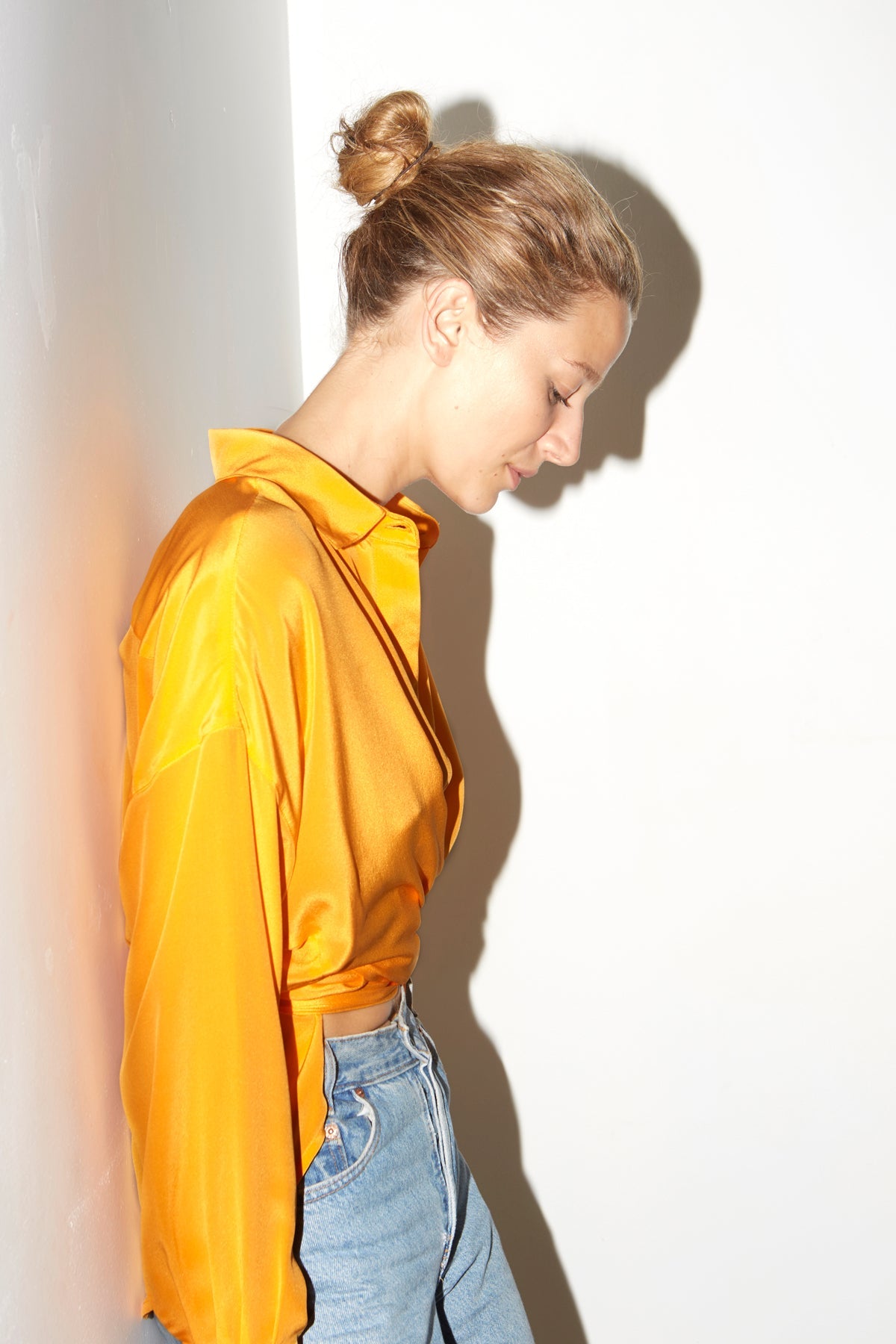 Datura Silk Lola Blouse - Citric Orange