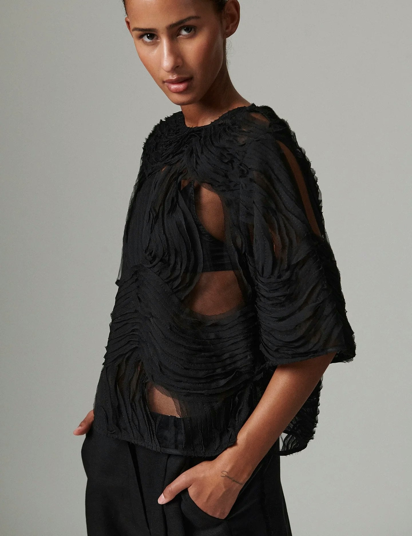 Day Birger et Mikkelsen Tatiana Crochet Lacy Top - Black