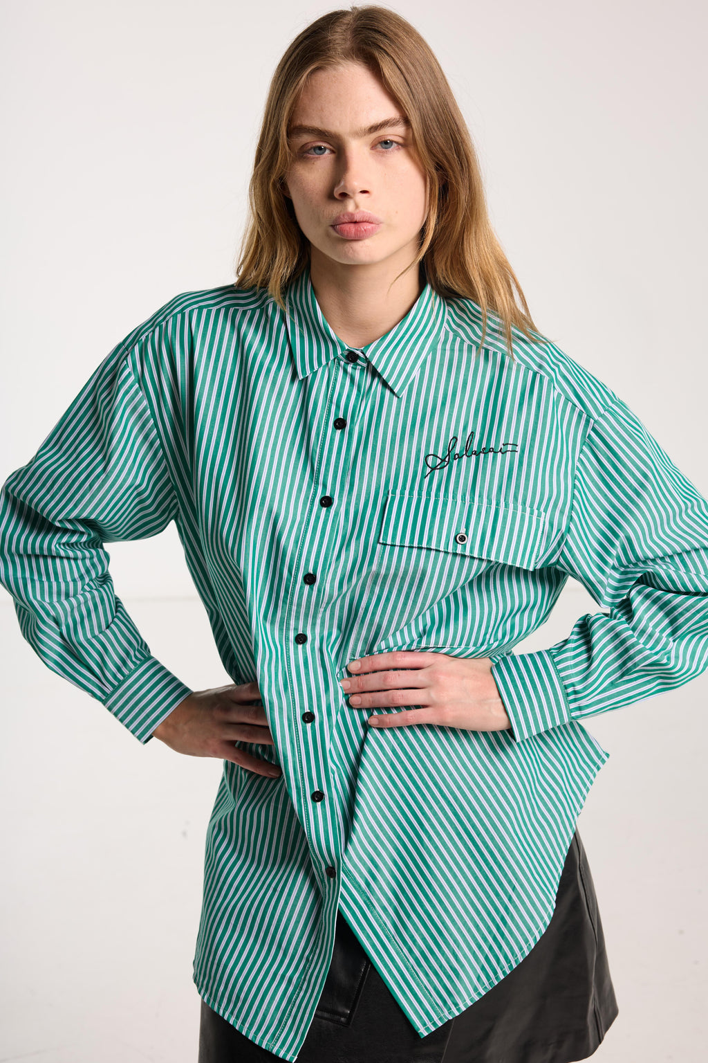 SALASAI Dear John Shirt - Green Stripe
