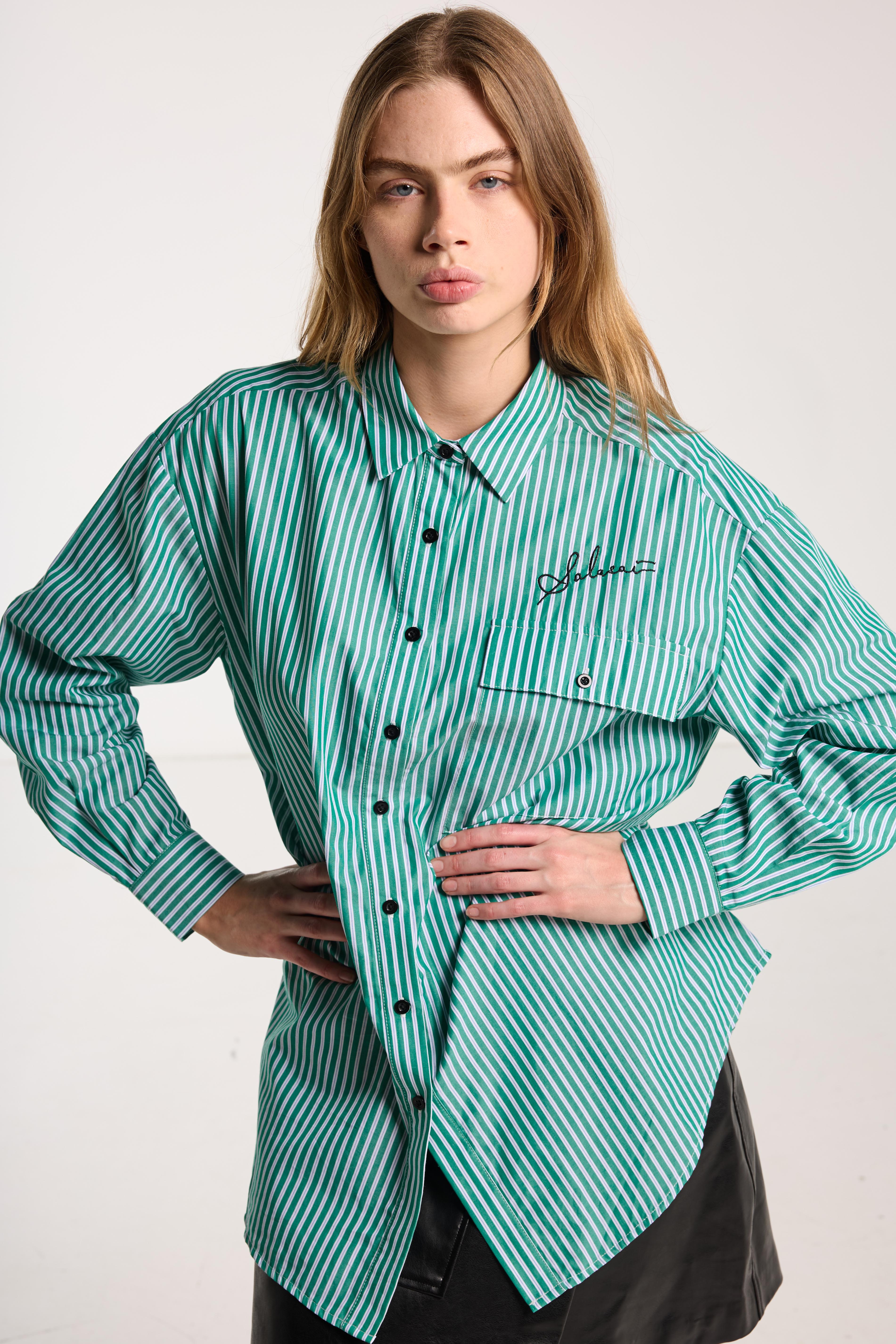 SALASAI Dear John Shirt - Green Stripe