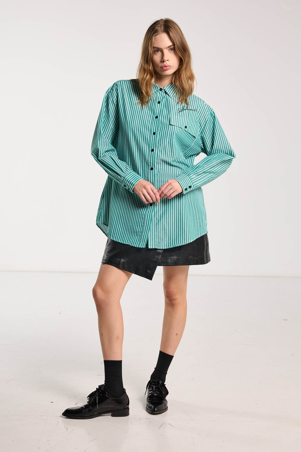 SALASAI Dear John Shirt - Green Stripe