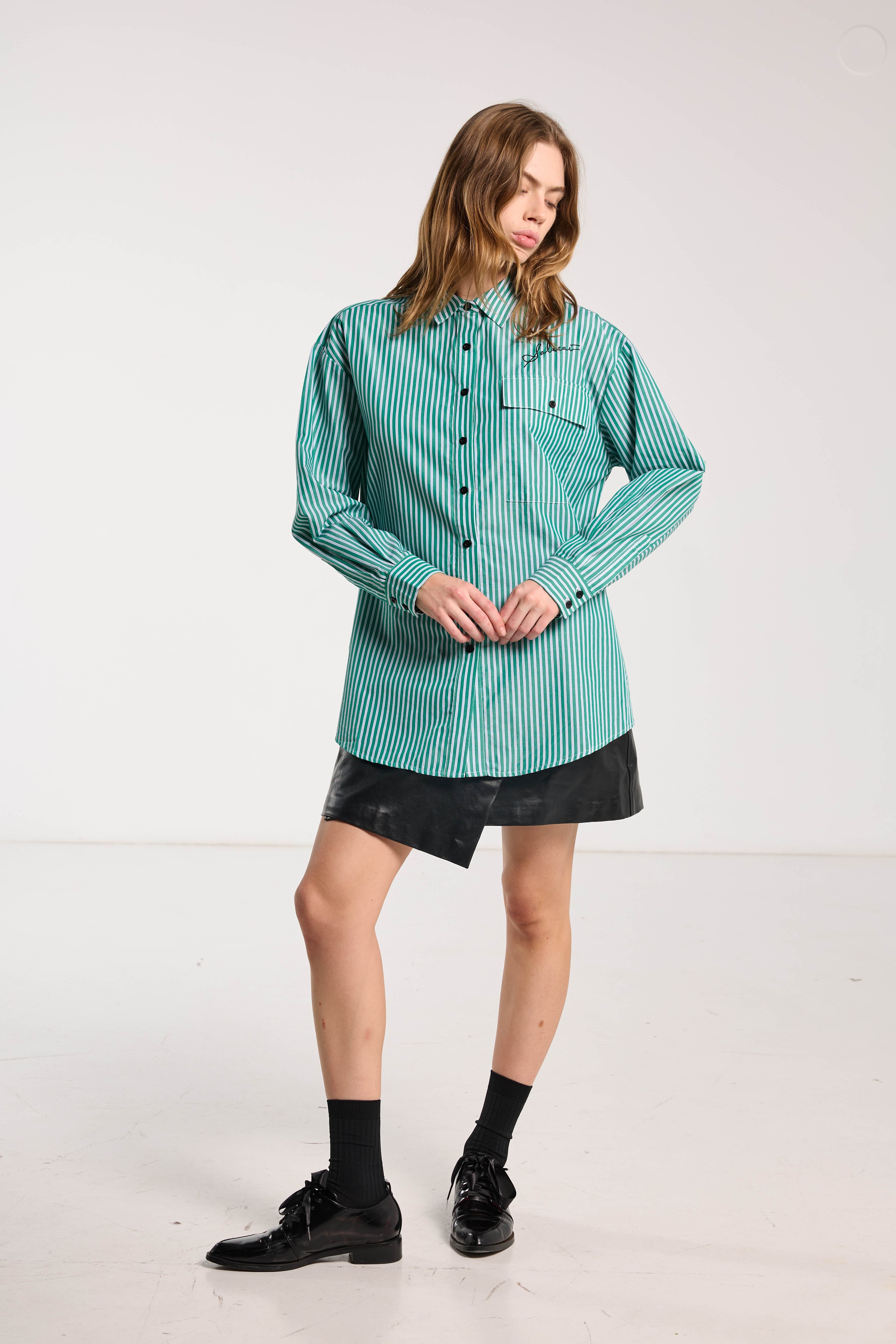 SALASAI Dear John Shirt - Green Stripe