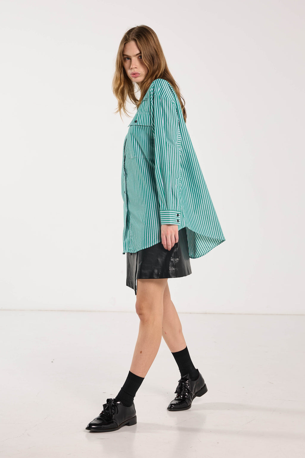 SALASAI Dear John Shirt - Green Stripe