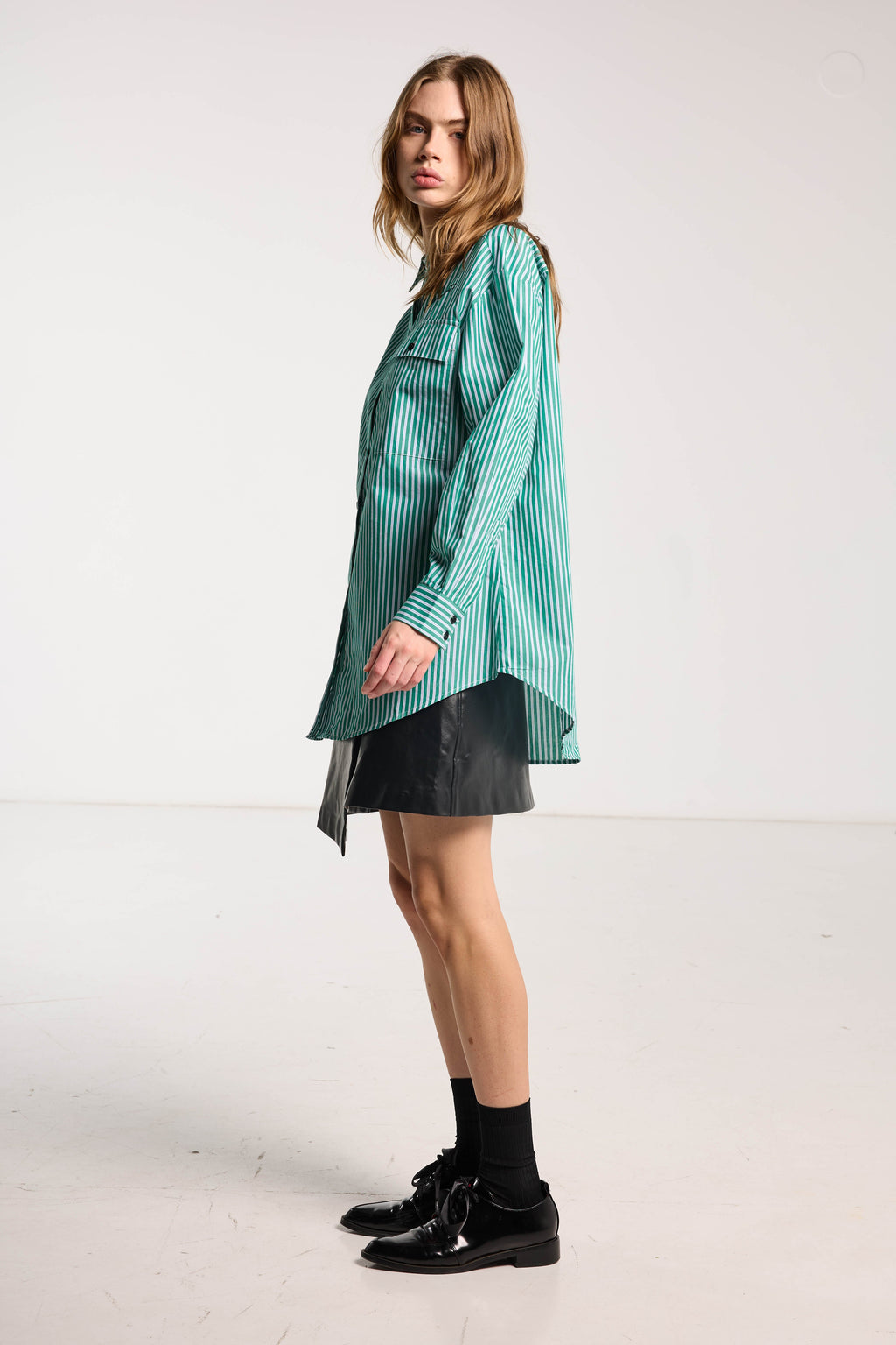 SALASAI Dear John Shirt - Green Stripe