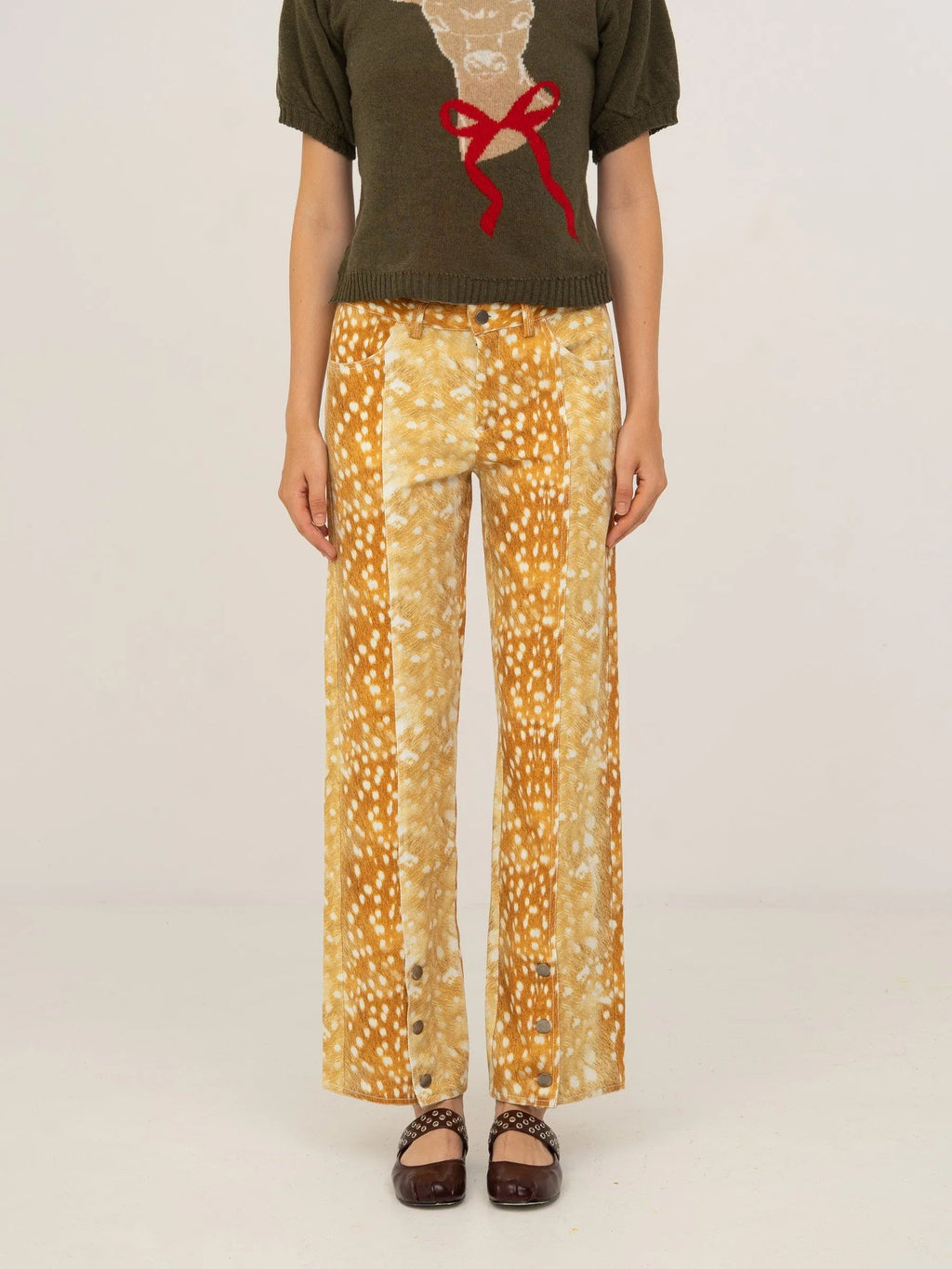 Carmen Says Deer Print Denim Jeans