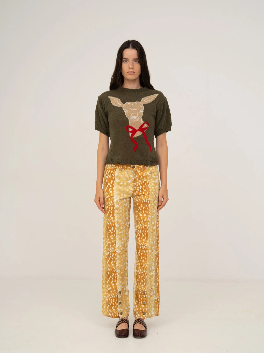 Carmen Says Deer Print Denim Jeans