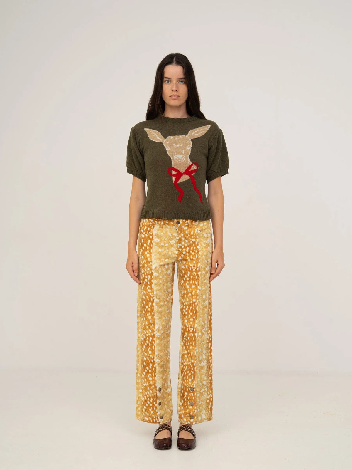 Carmen Says Deer Print Denim Jeans