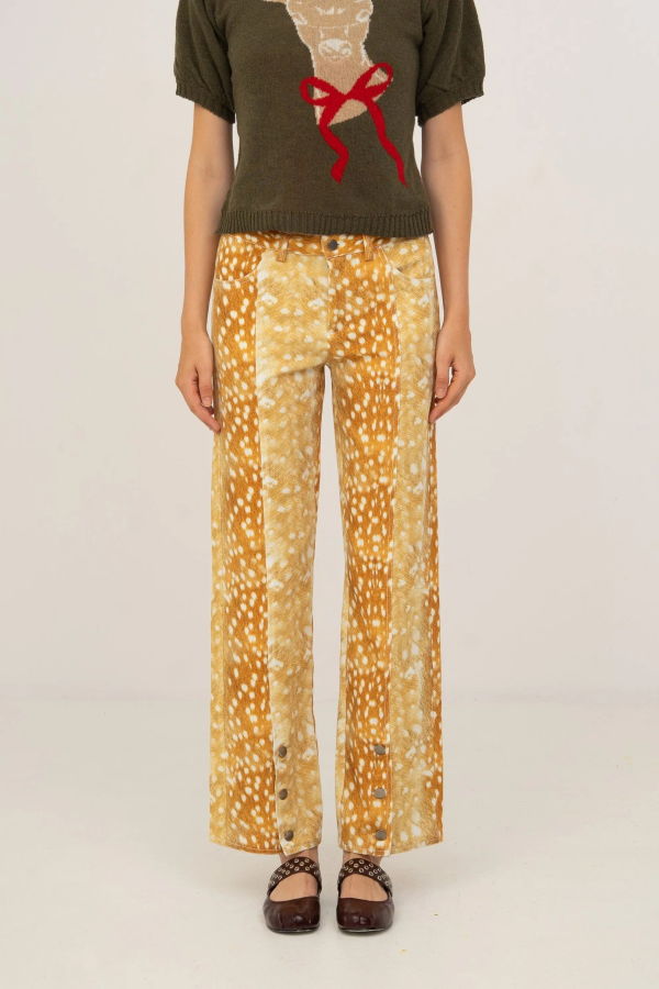 Carmen Says Deer Print Denim Jeans