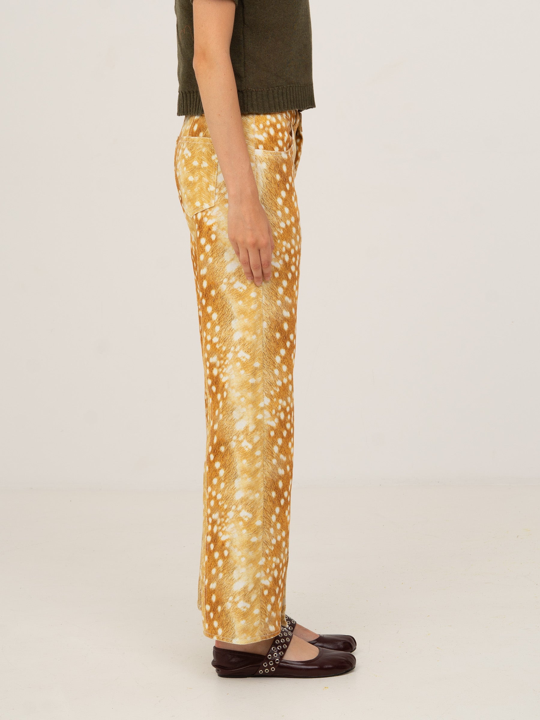 Carmen Says Deer Print Denim Jeans