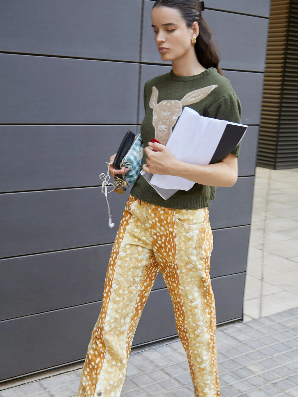 Carmen Says Deer Print Denim Jeans