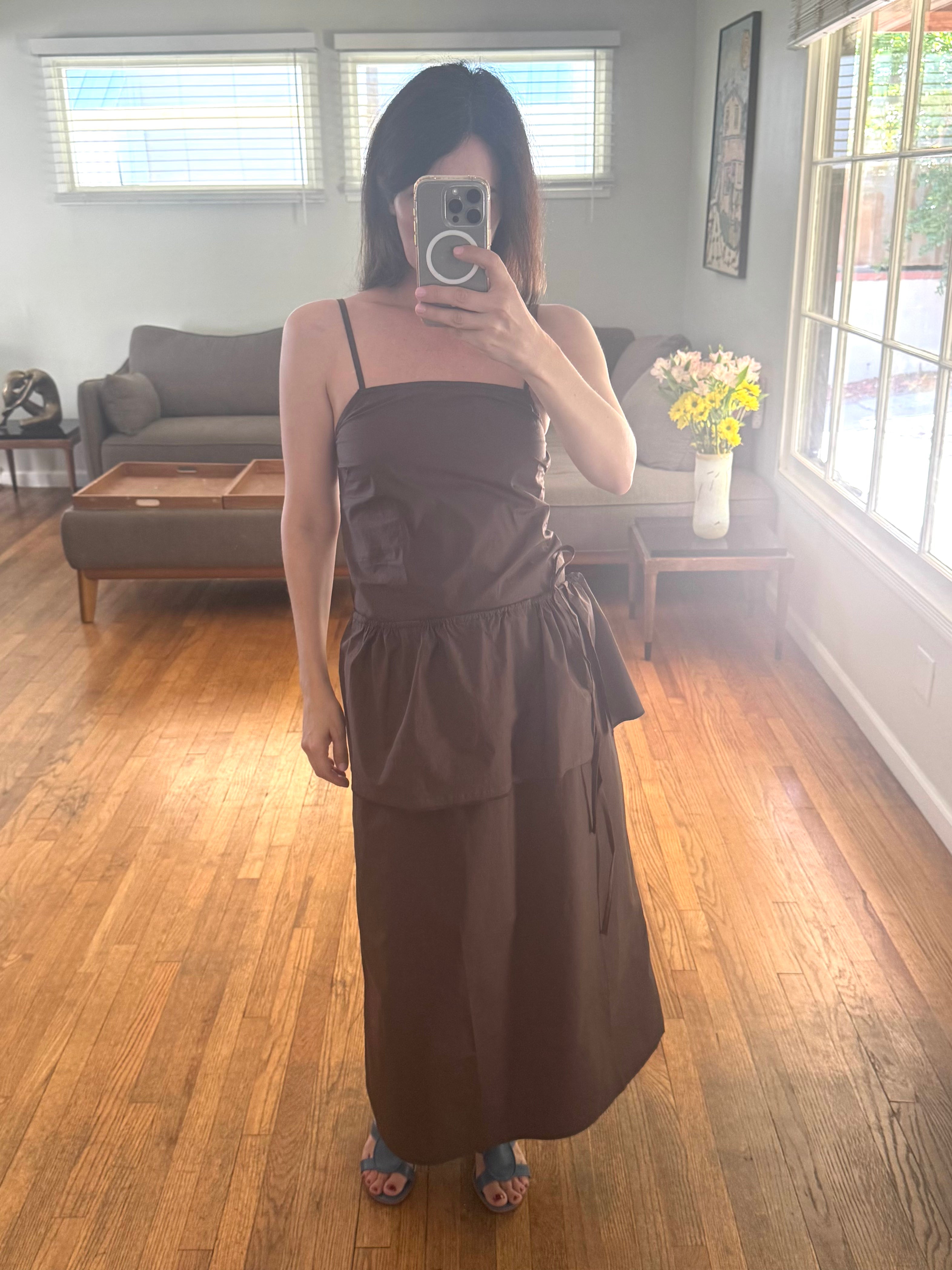 Deiji Studios Peplum Dress - Chocolate