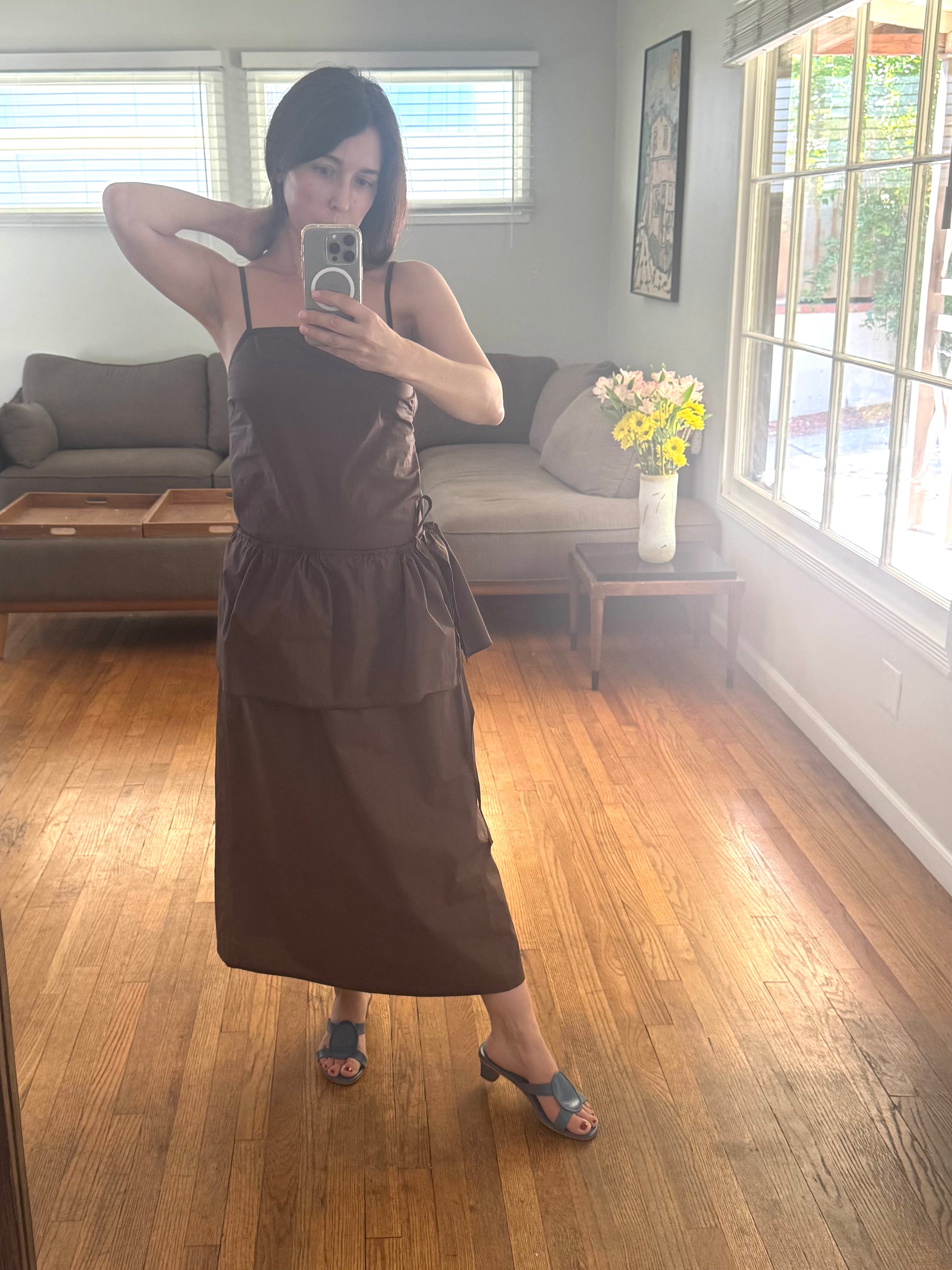 Deiji Studios Peplum Dress - Chocolate