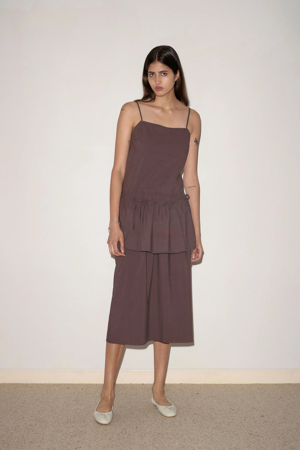 Deiji Studios Peplum Dress - Chocolate