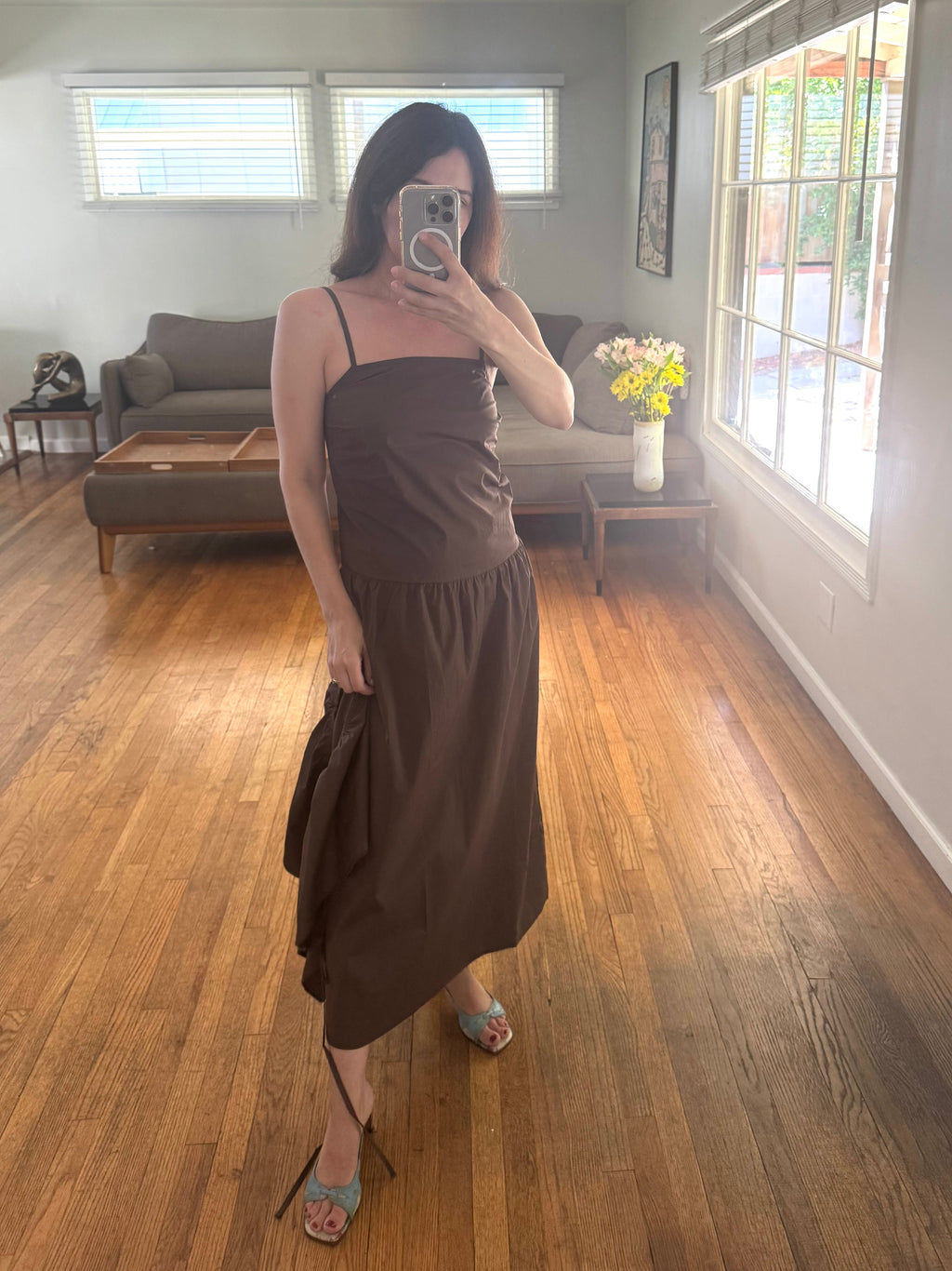 Deiji Studios Peplum Dress - Chocolate