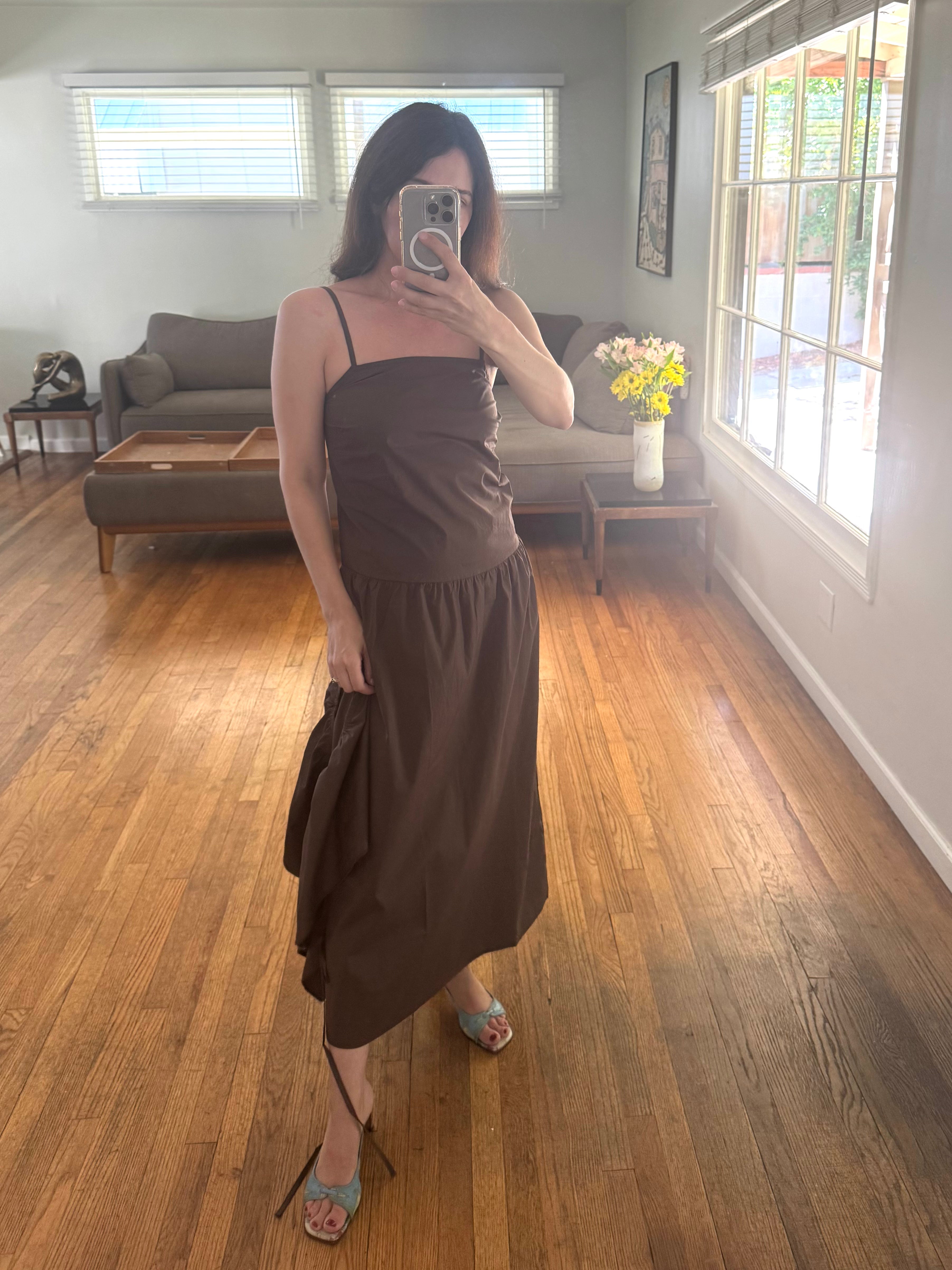 Deiji Studios Peplum Dress - Chocolate