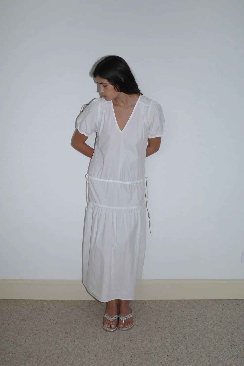 Deiji Studios Waistcord Dress - White