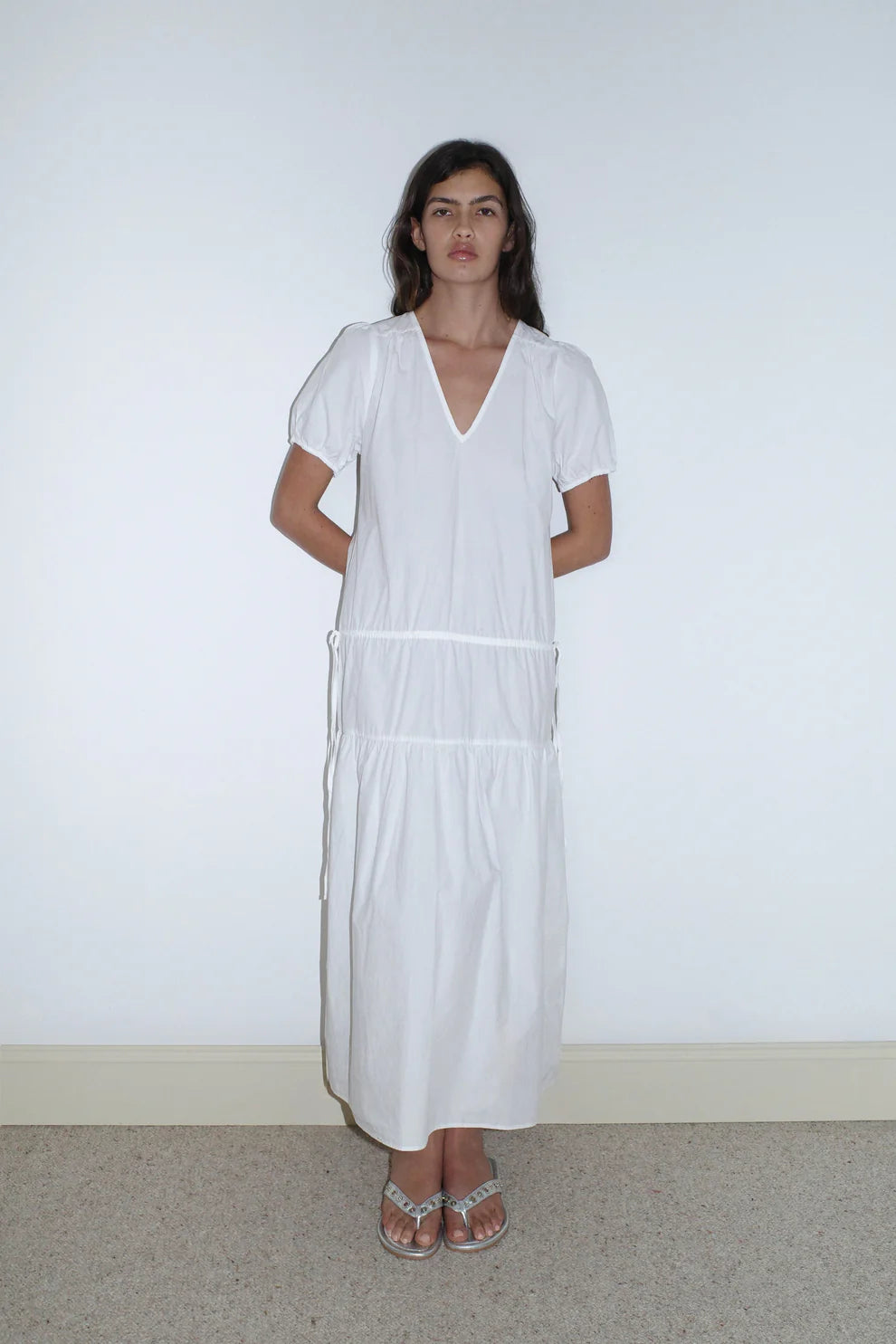 Deiji Studios Waistcord Dress - White