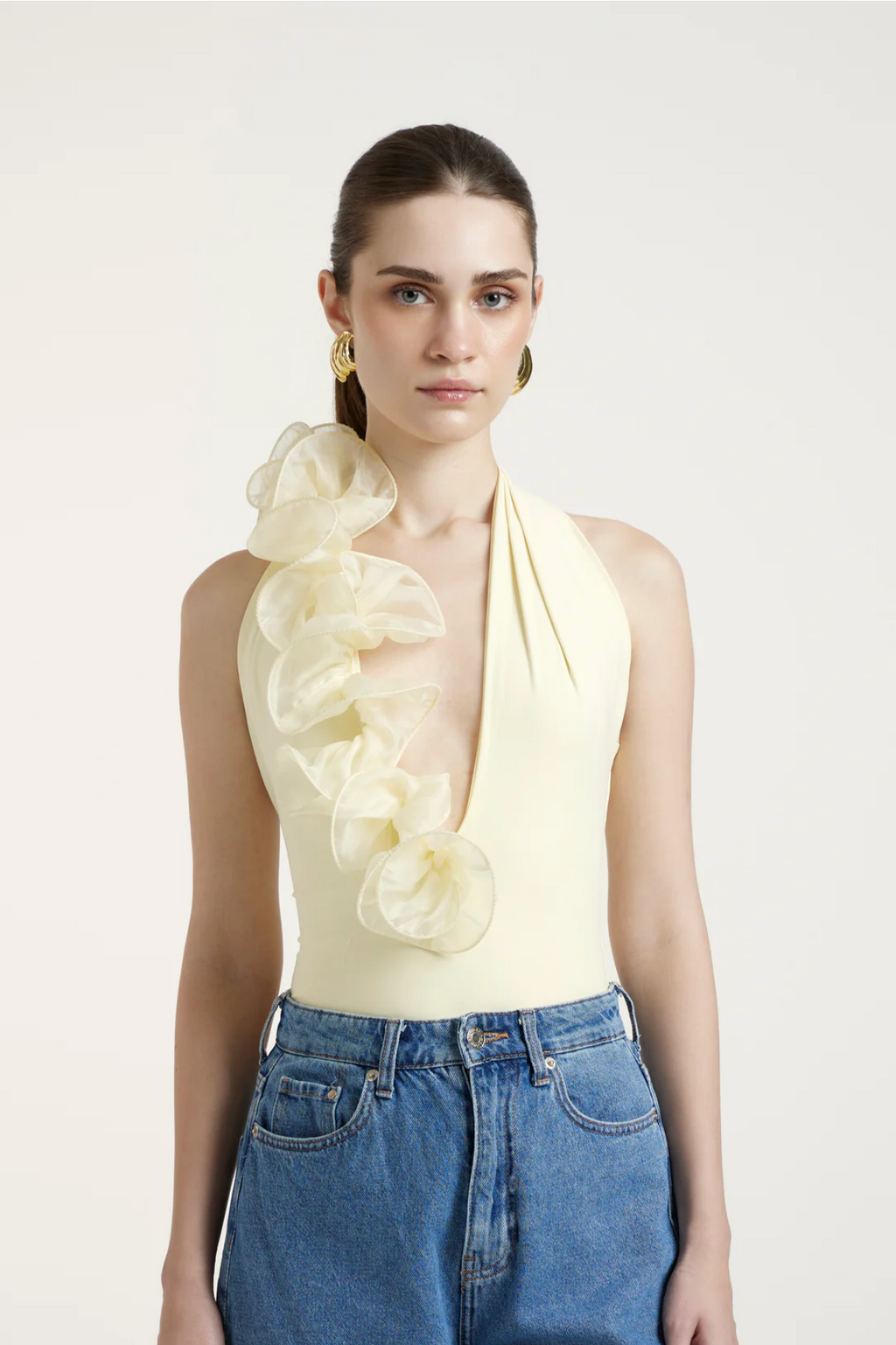 The NKC Store Deme Peony Top - Butter Yellow