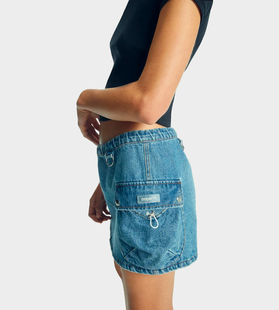 Coperni Denim Cargo Skirt - Blue Navy