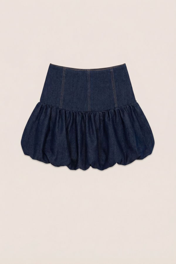 Carmensays Balloon Mini Skirt - Denim