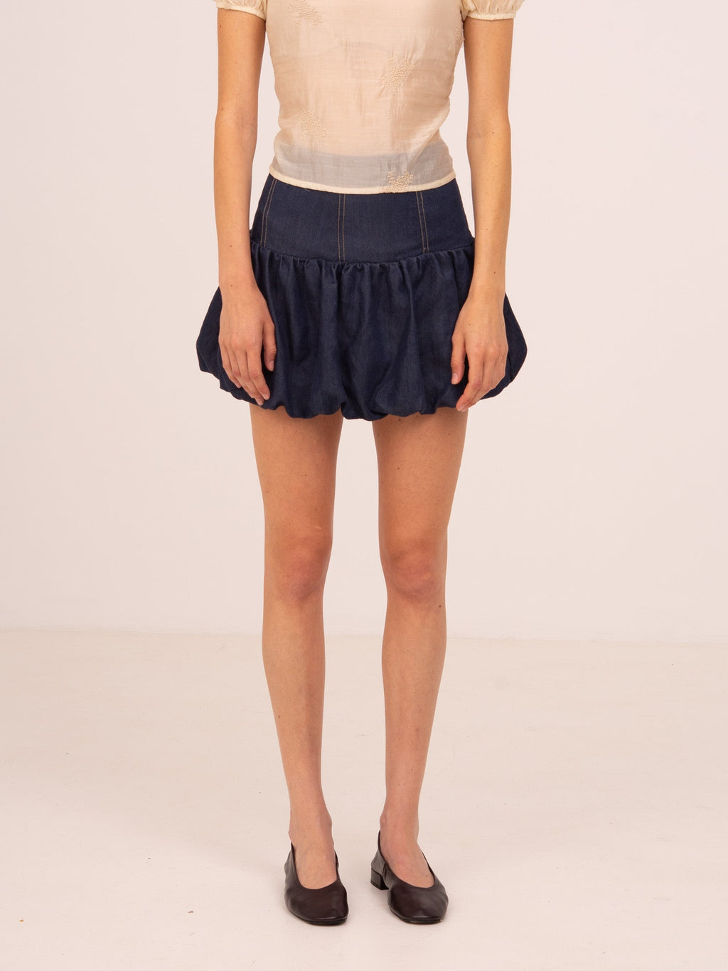 Carmensays Balloon Mini Skirt - Denim