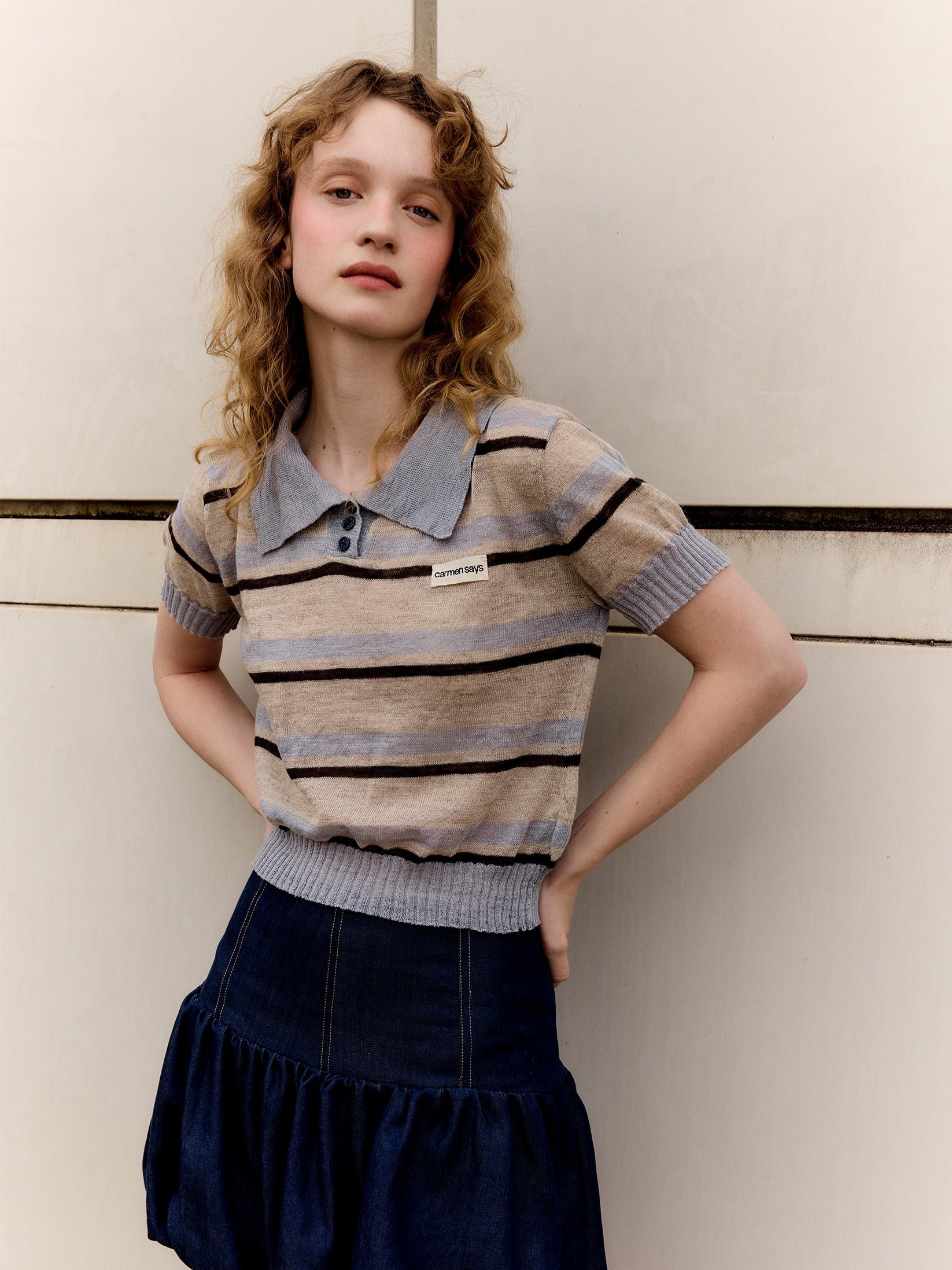 Carmensays Balloon Mini Skirt - Denim