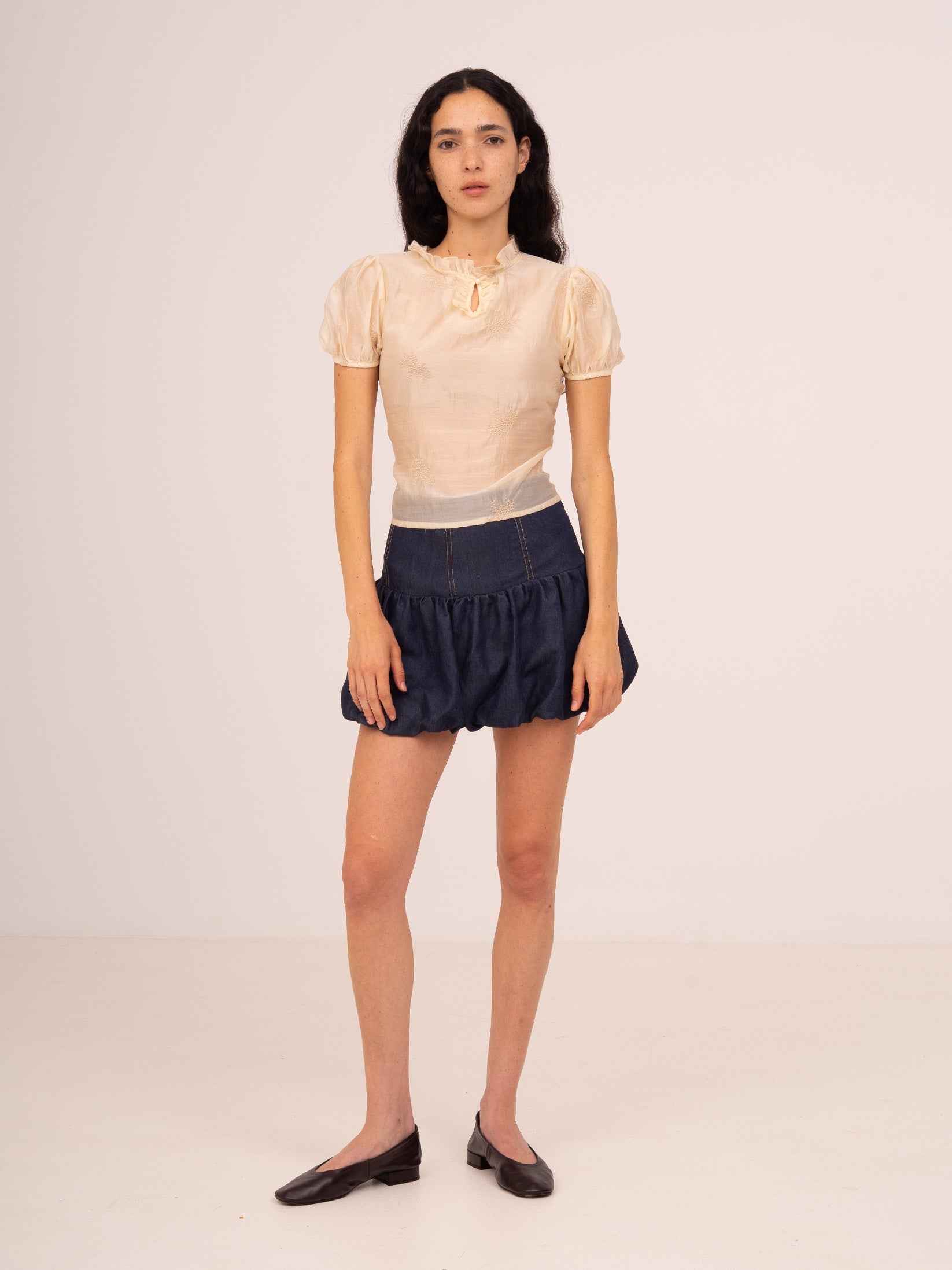 Carmensays Balloon Mini Skirt - Denim