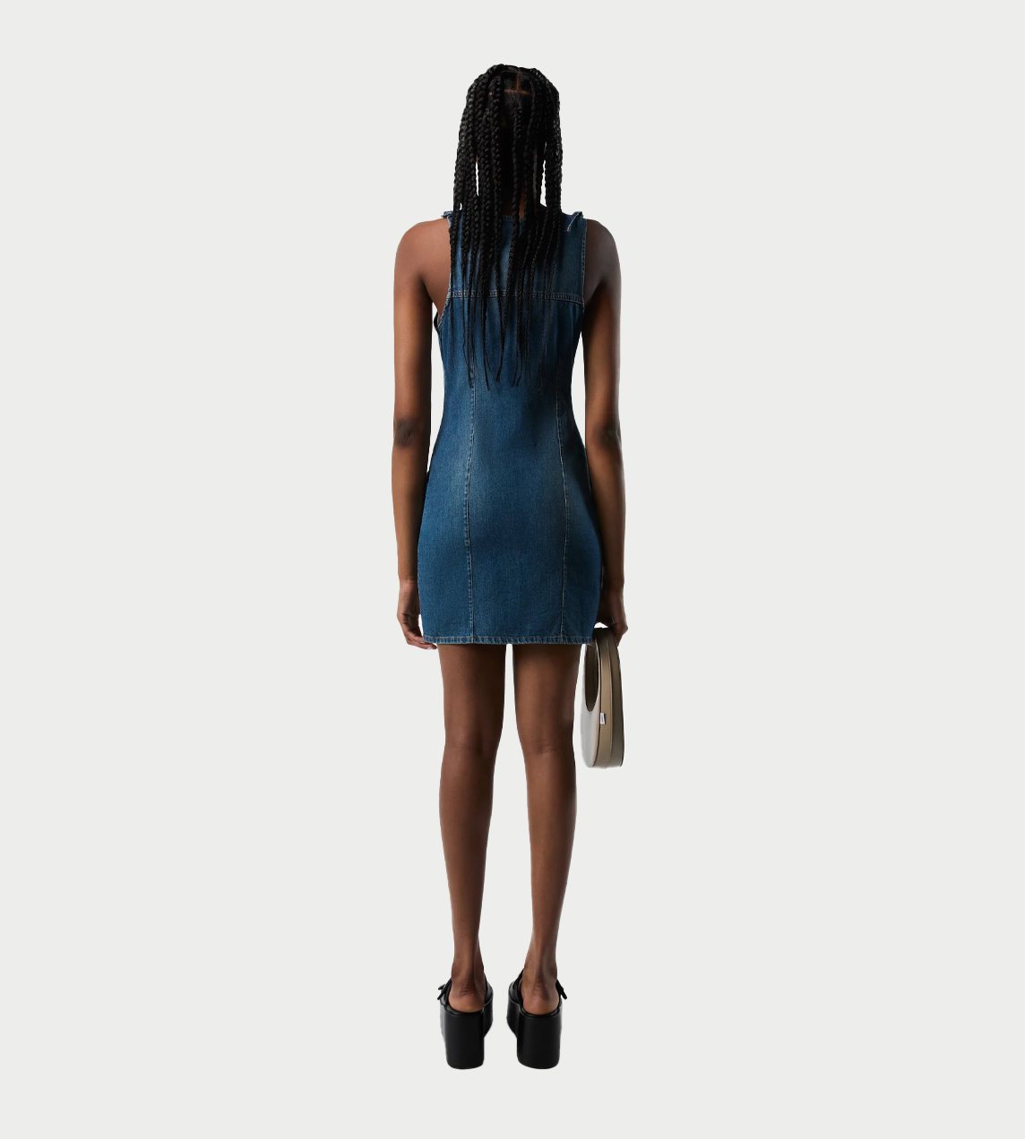 Coperni Denim Flower Mini Dress - Blue