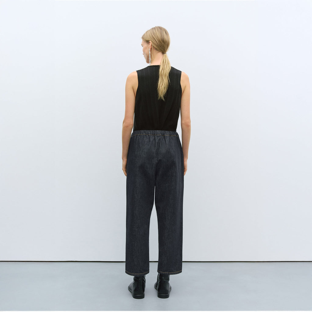 Cordera Denim Relaxed Pants - Black