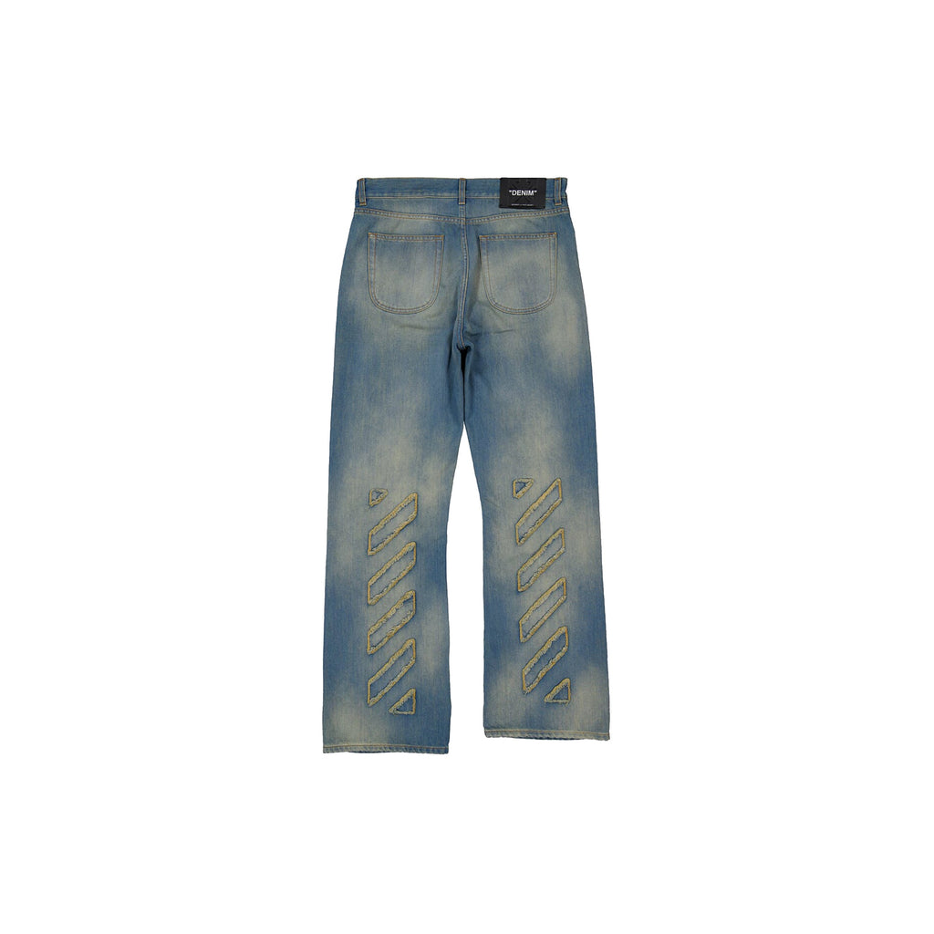 Off-White Diag Raw Patch 90s Skate Jeans - Dirty Blue