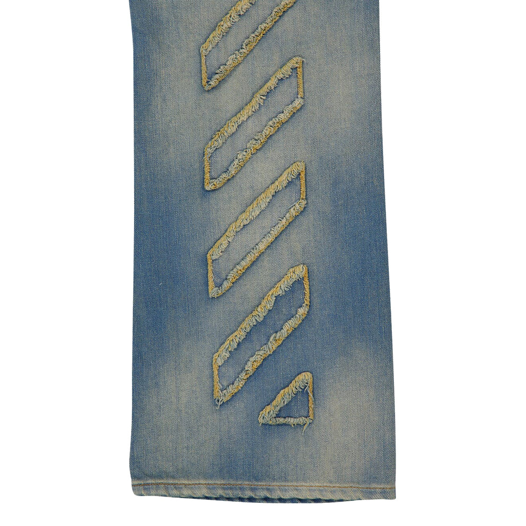 Off-White Diag Raw Patch 90s Skate Jeans - Dirty Blue