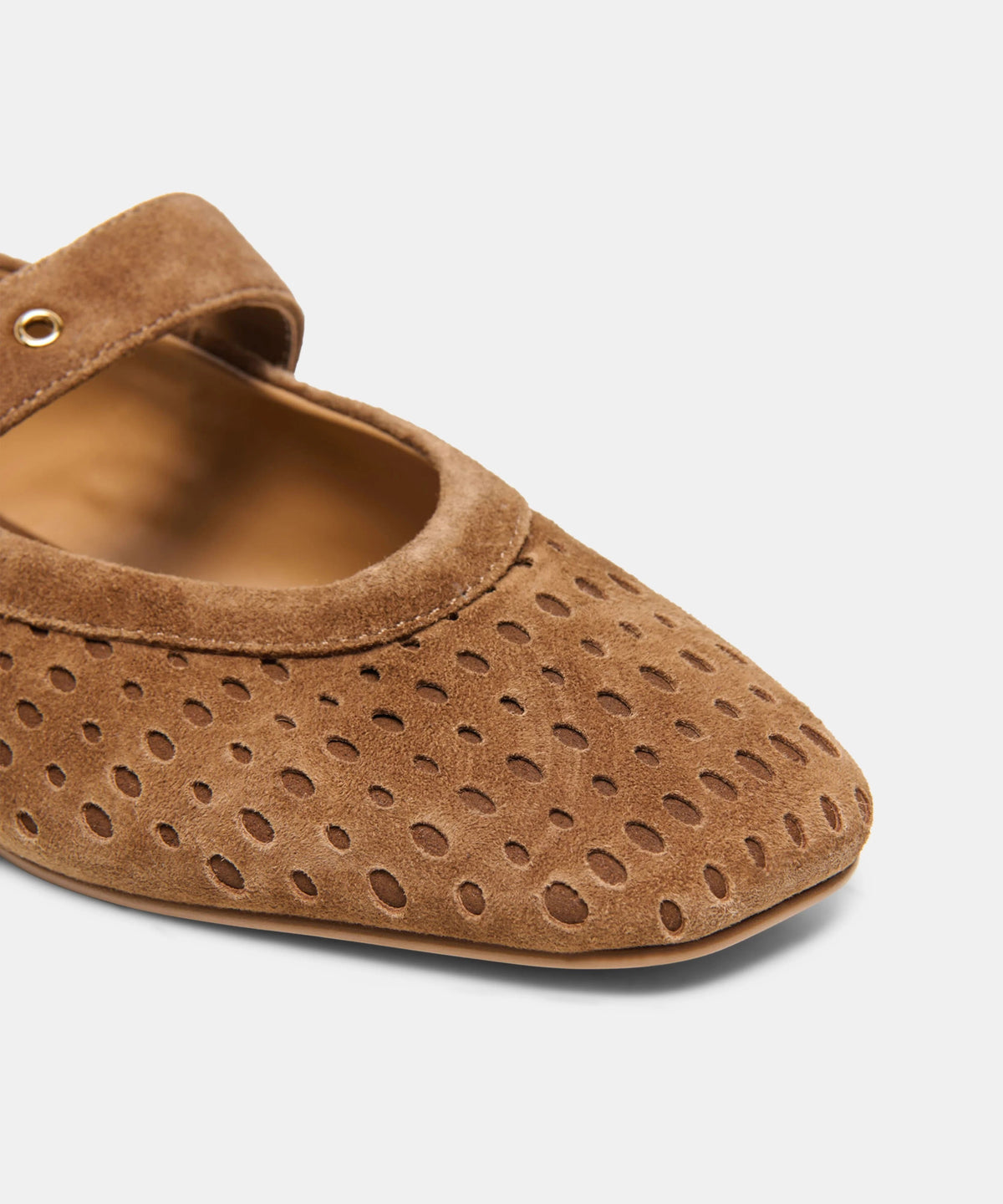 Dolce Vita Mikela Perforated Suede Ballet Flats - Cocoa
