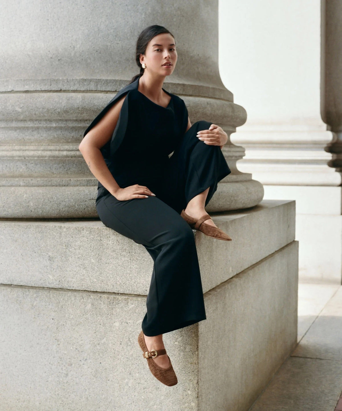 Dolce Vita Mikela Perforated Suede Ballet Flats - Cocoa