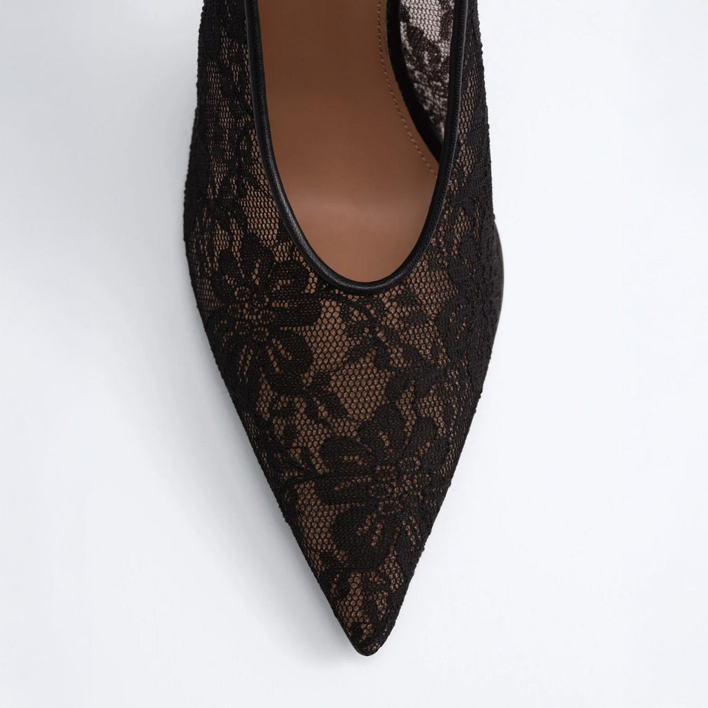Kolane Dolly Lace Slingbacks - Black