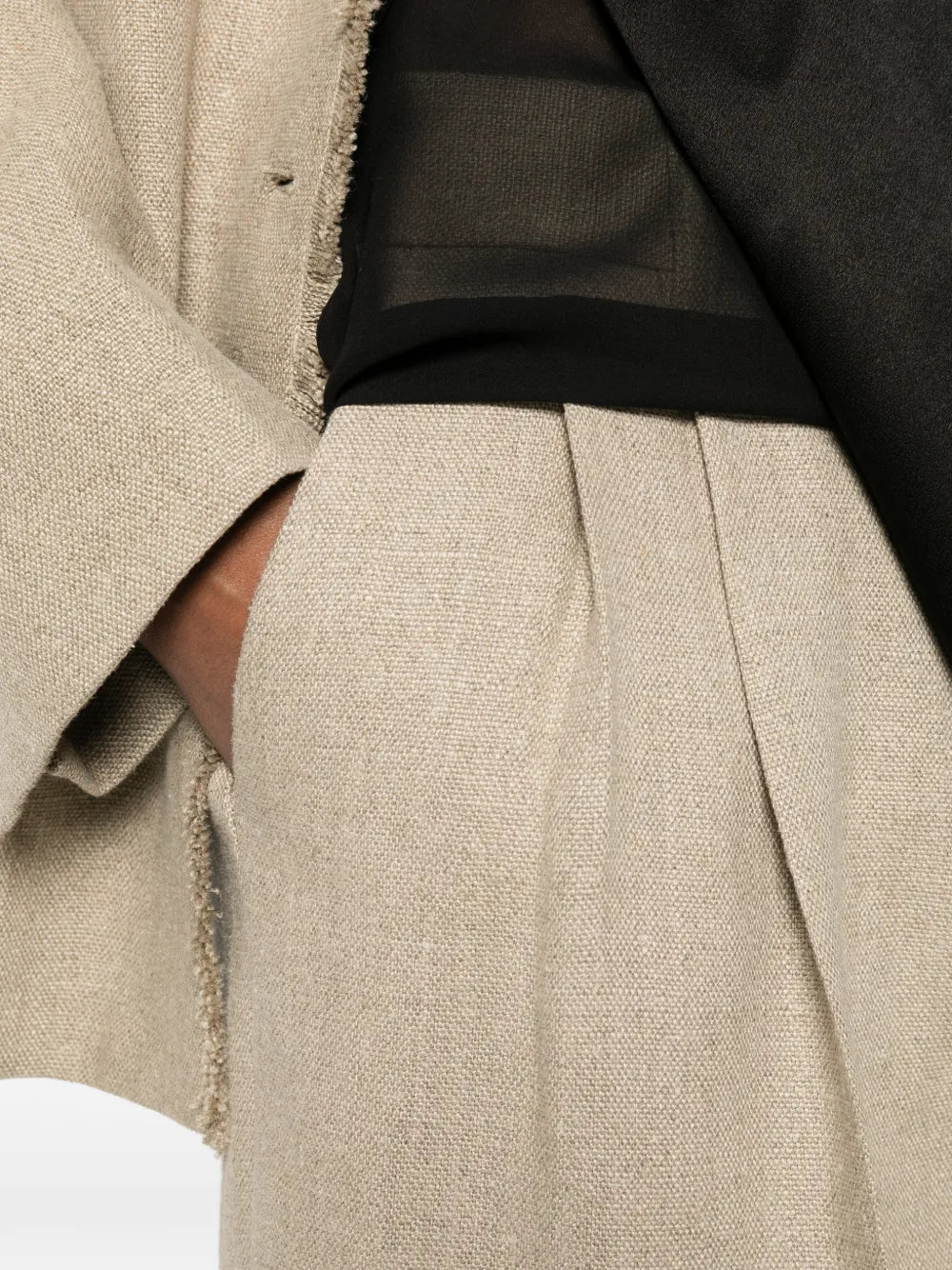 Totême Double Pleat Linen Trouser - Beige