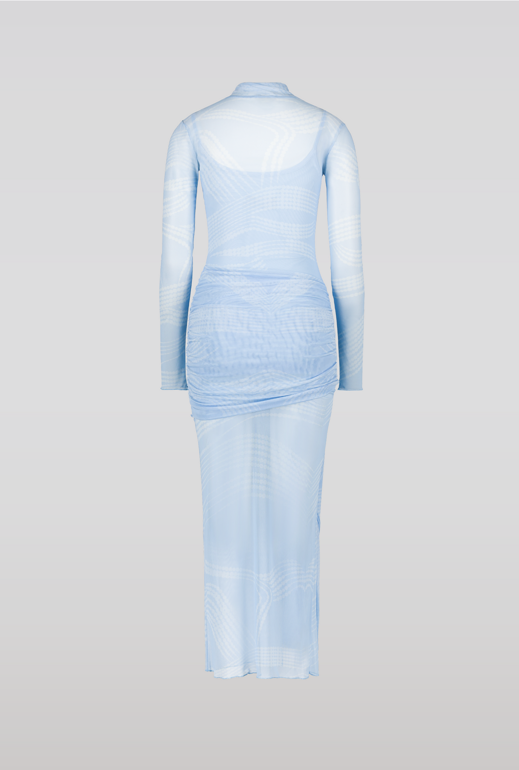 SAEMDI Draped Mesh Dress - Ice Blue