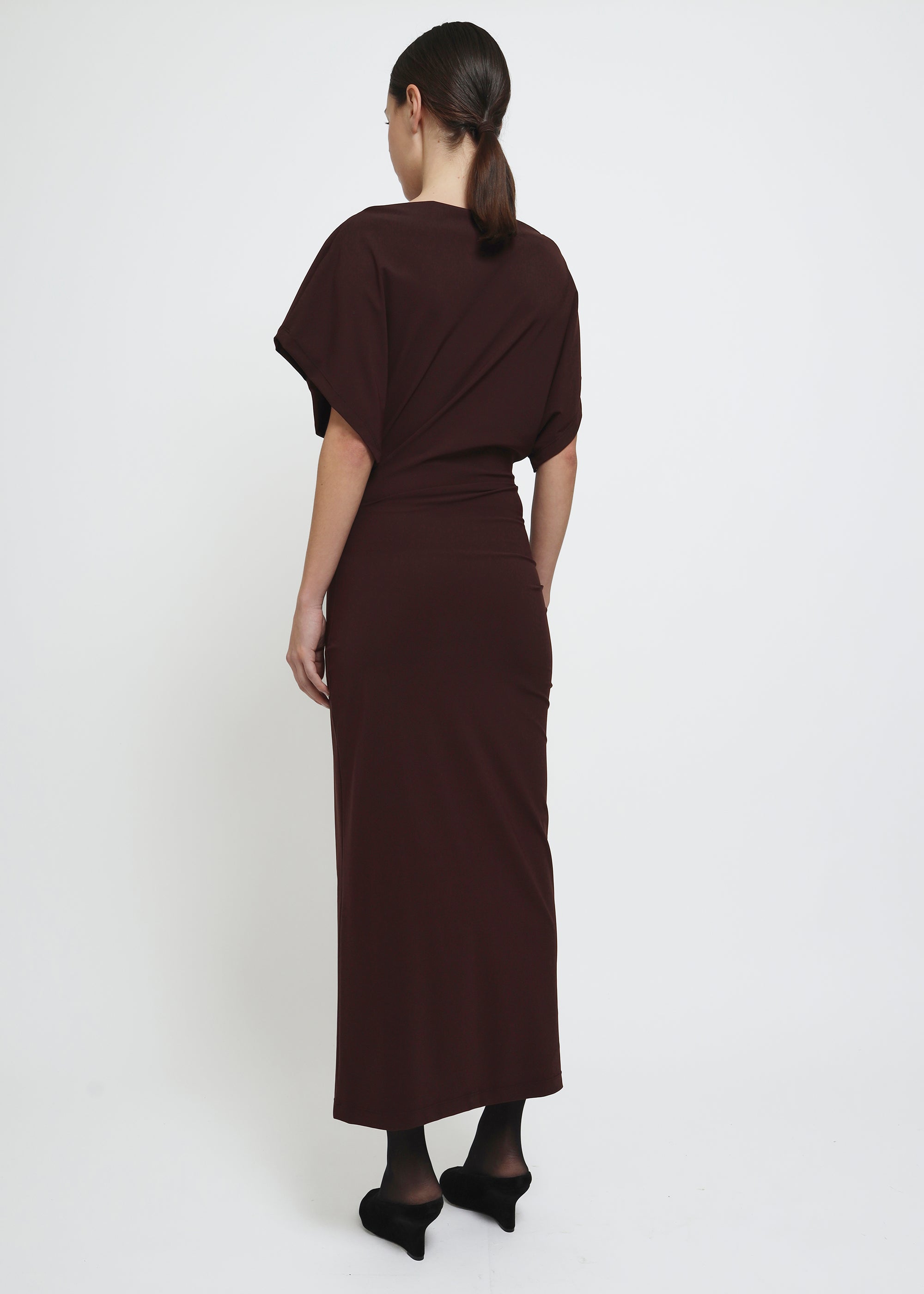 REYÈM Draped Midi Dress