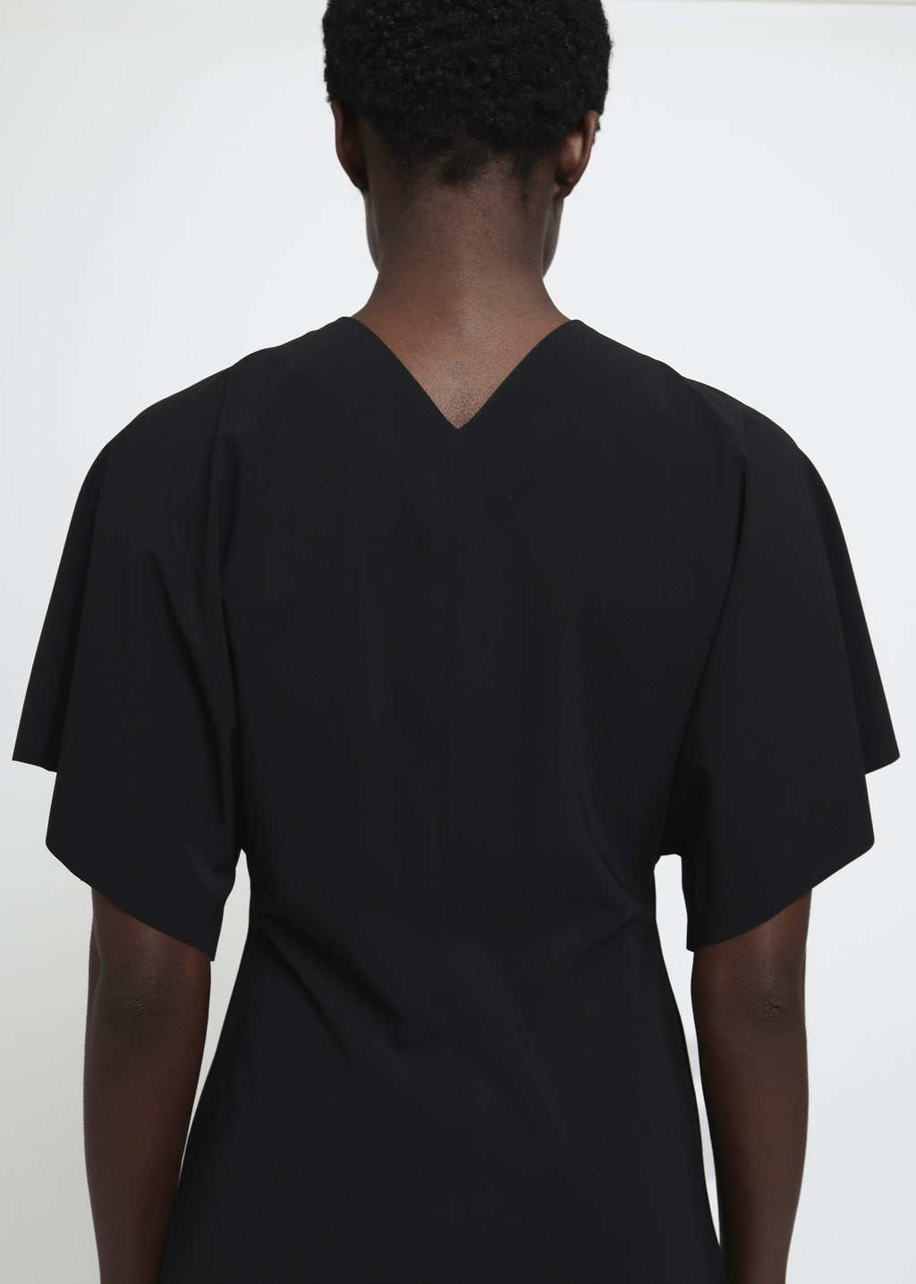 REYÈM Draped Sleeve Midi Dress