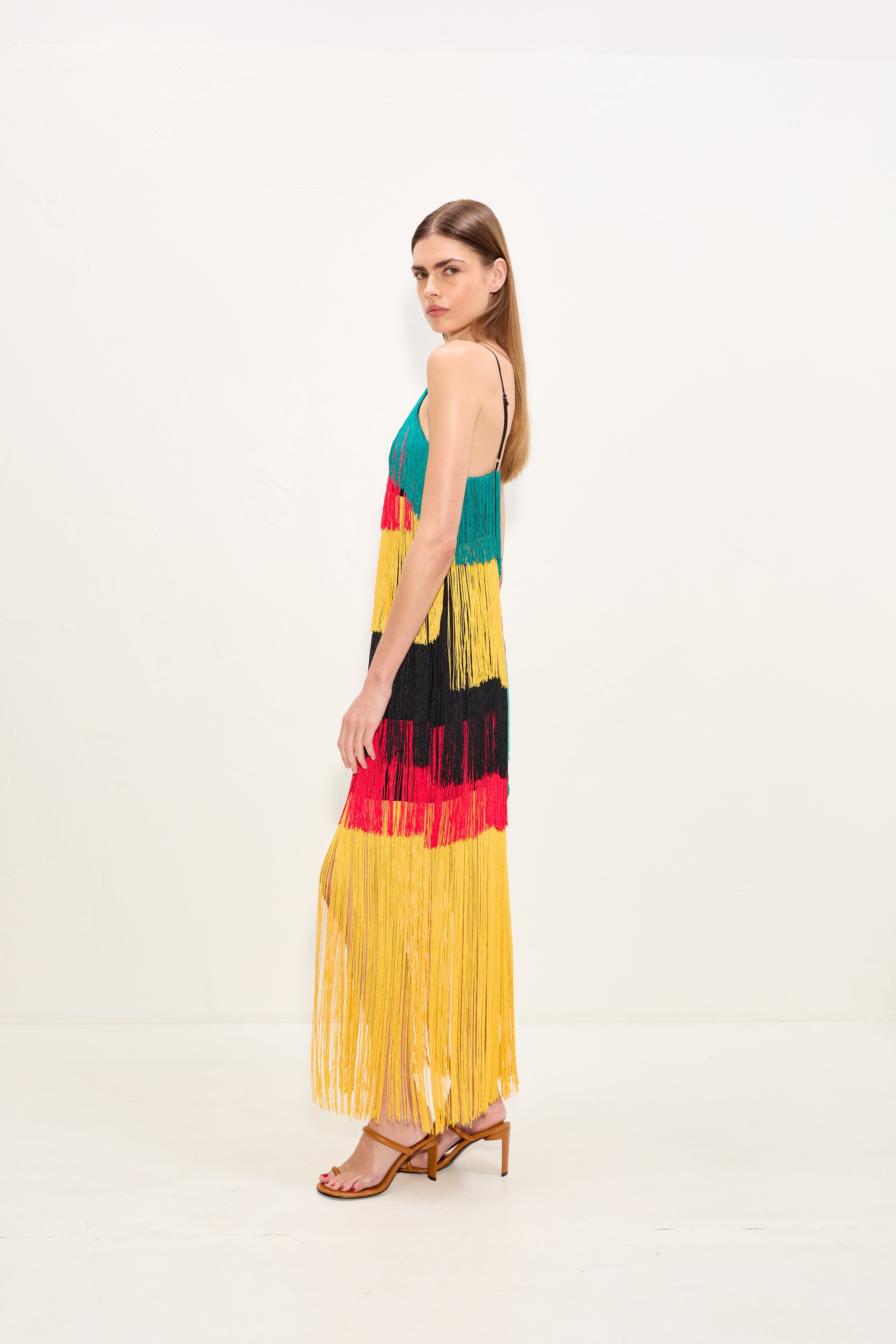 Simon Miller Drea Fringe Dress - Vibrant Multi Fringe