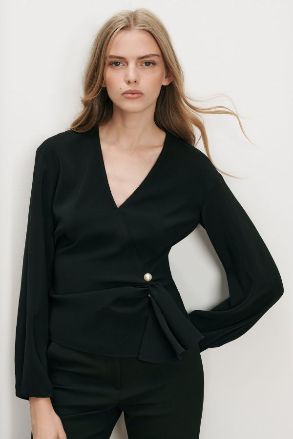 Veronica Beard Drew Brooch Blouse