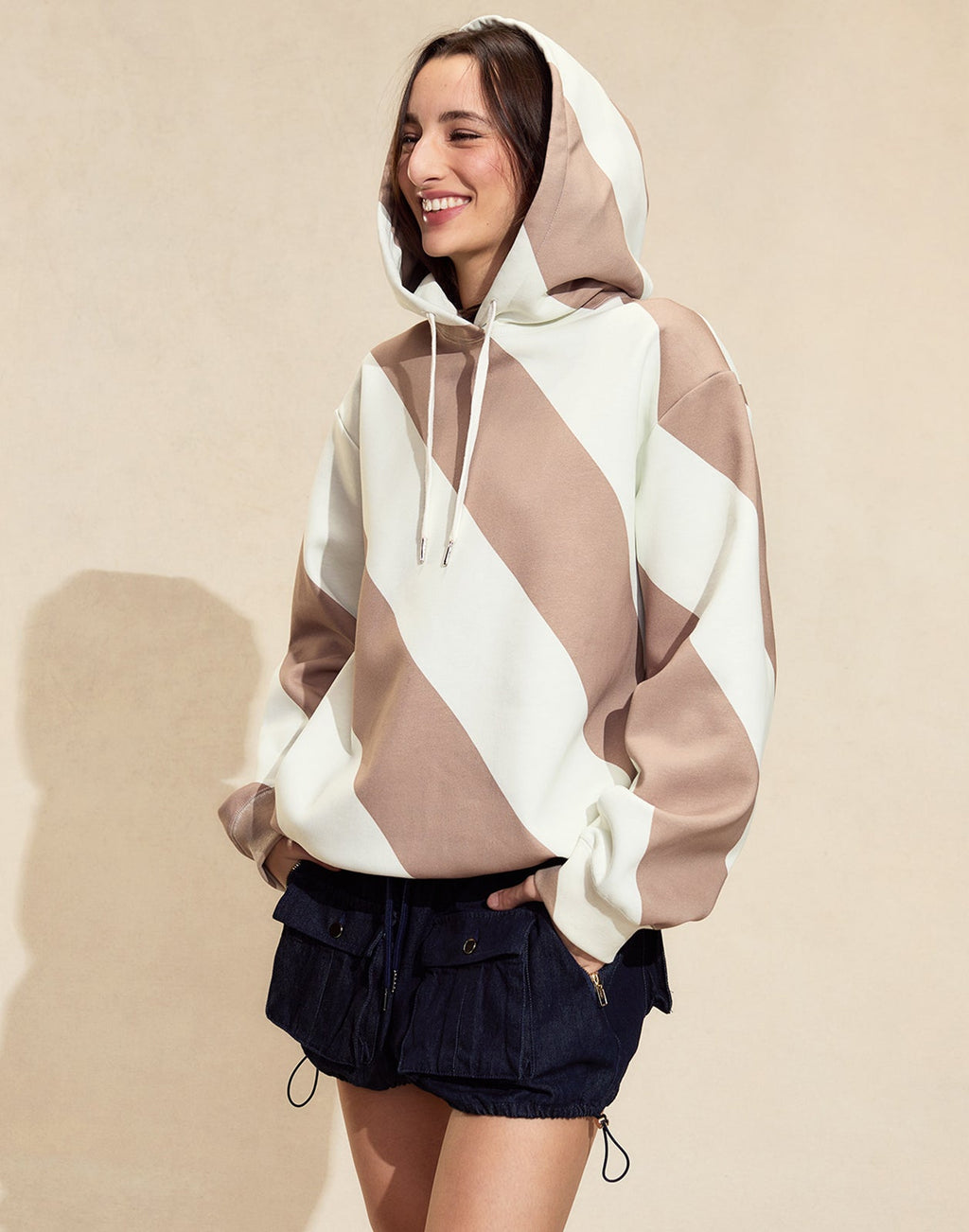 Cynthia Rowley Drew Striped Hoodie