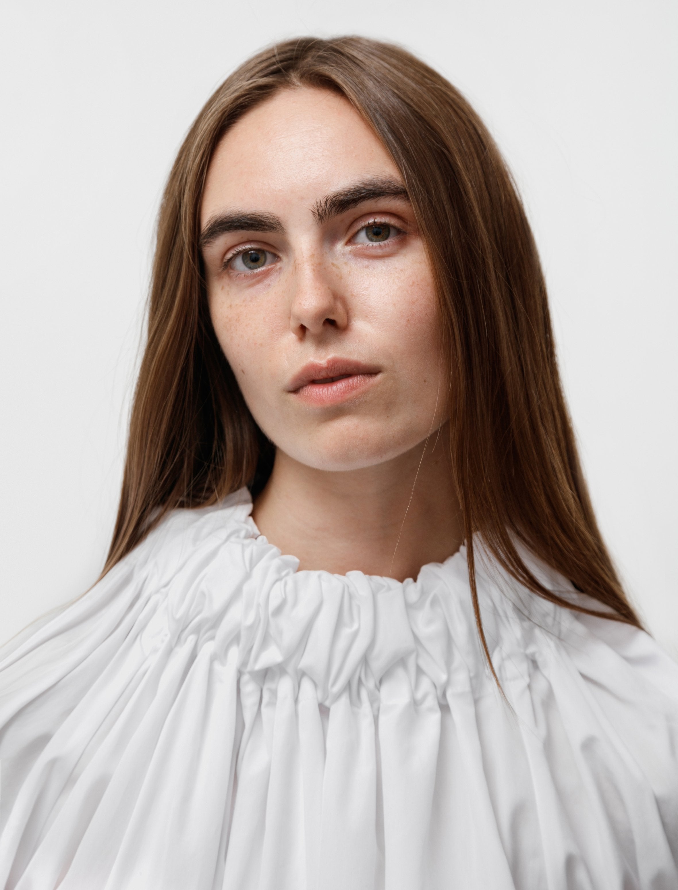 Comme des Garçons Drop Waist Ruched Dress - White