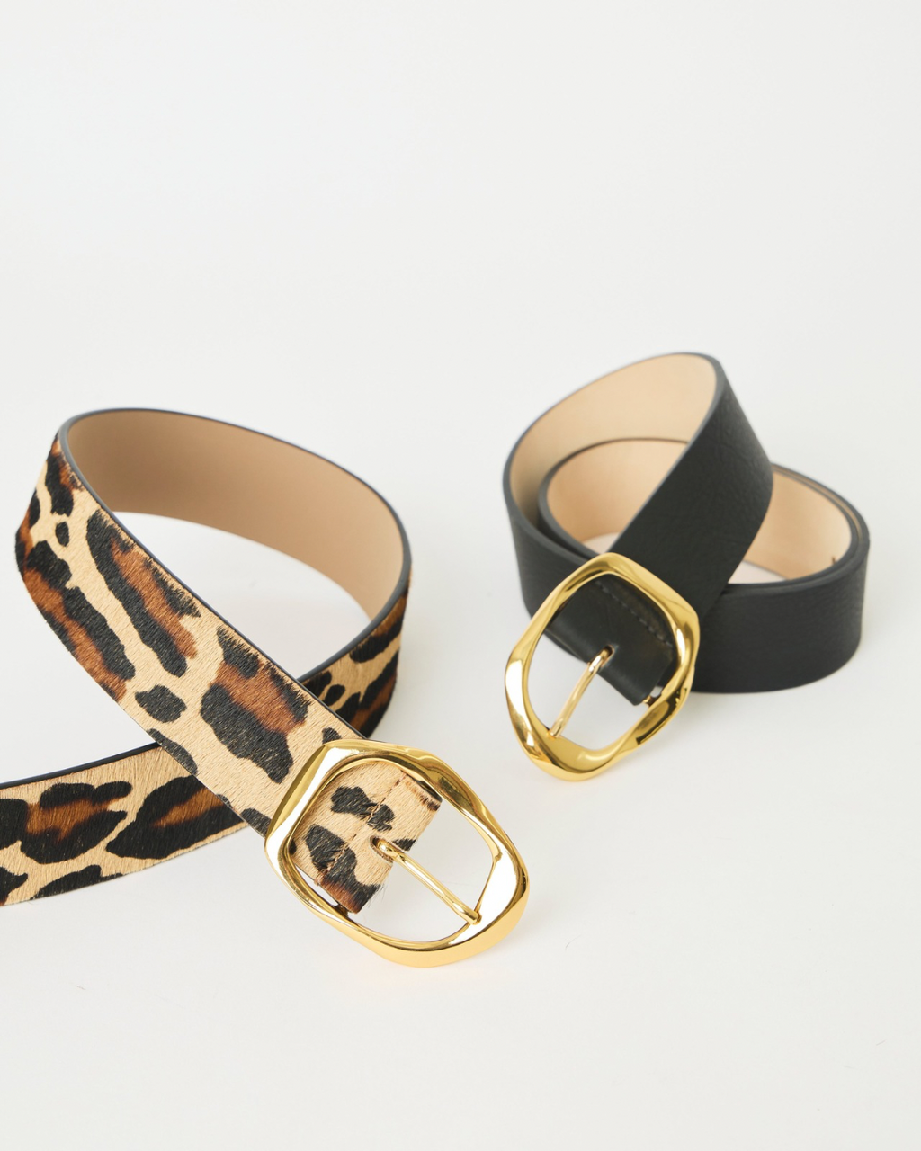 B-LOW THE BELT Edmond Mini Calf-Hair Belt - LEOPARD/ GOLD