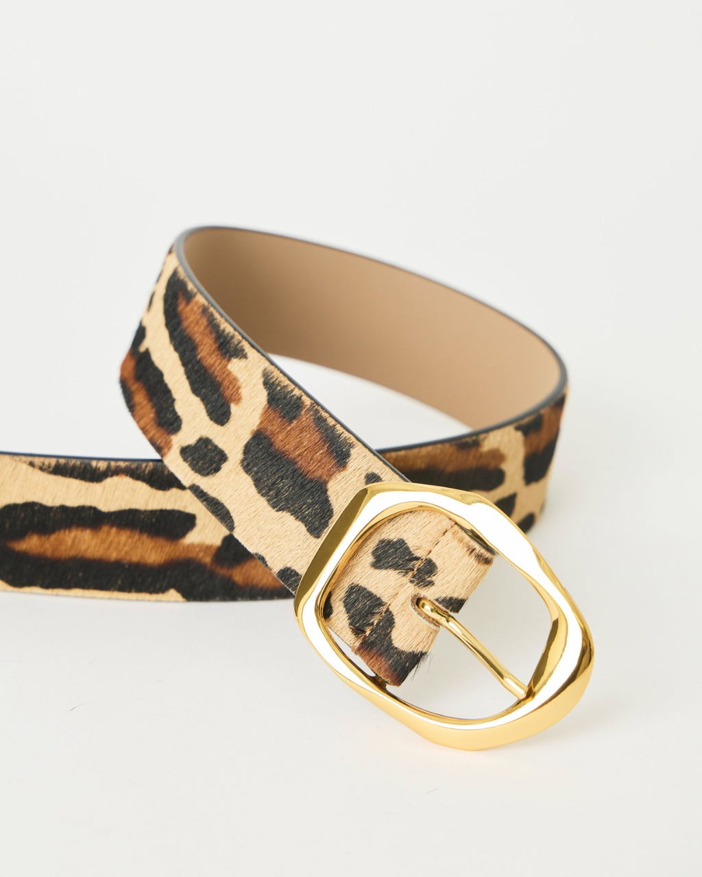 B-LOW THE BELT Edmond Mini Calf-Hair Belt - LEOPARD/ GOLD