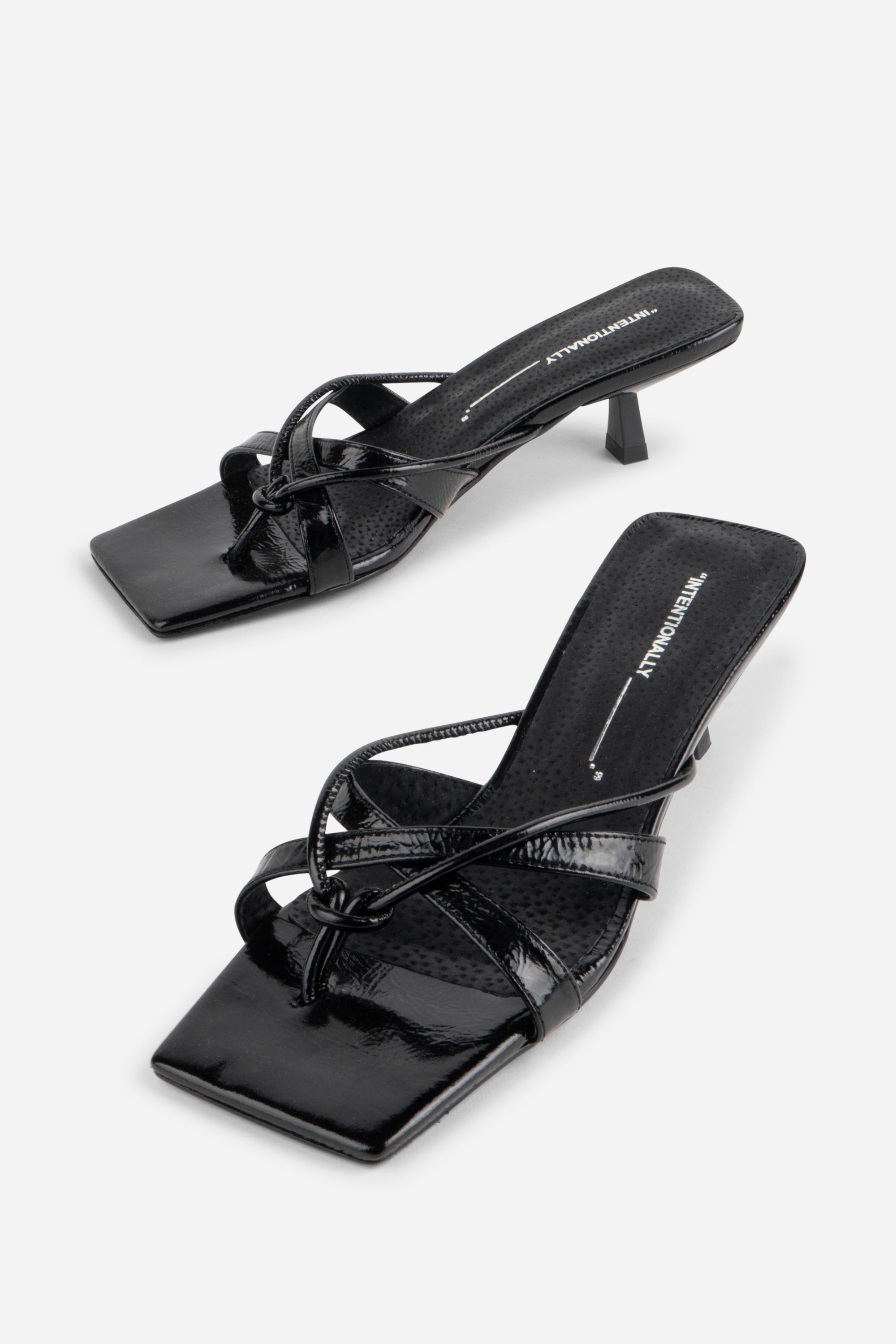 "INTENTIONALLY __________." ELI Kitten Heel Thong Sandal - Chestnut/Black/Pistachio