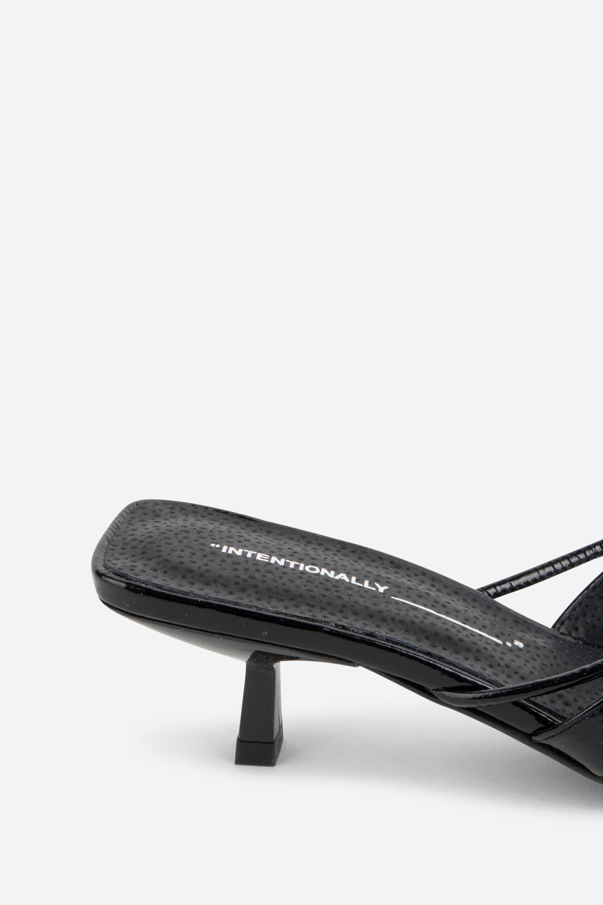 "INTENTIONALLY __________." ELI Kitten Heel Thong Sandal - Chestnut/Black/Pistachio