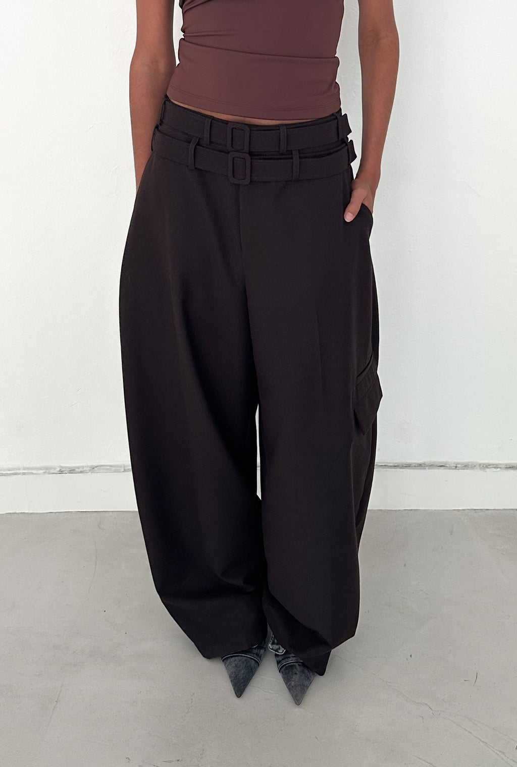 SAEMDI Ely Double Belted Trousers